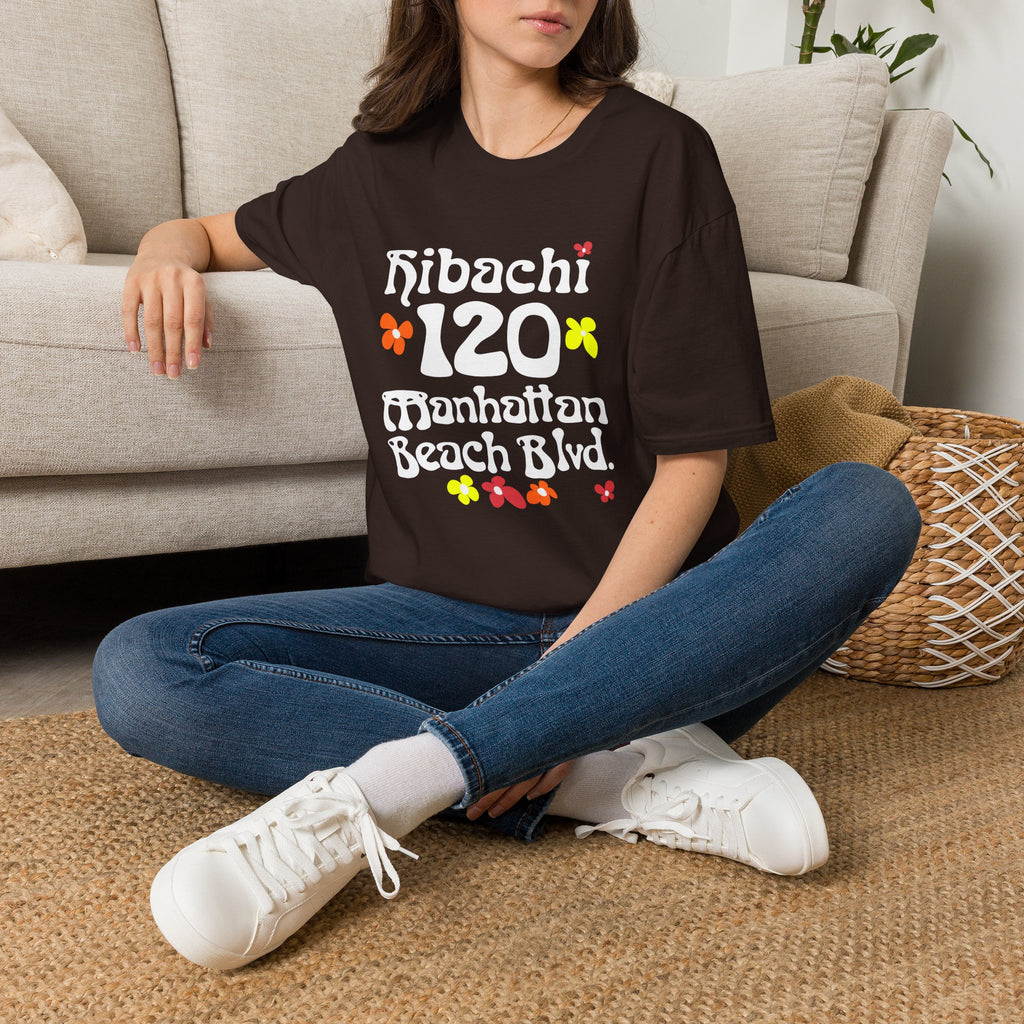 Hibachi 120 Manhattan Beach Blvd Restaurant #OldSchool T-Shirt — Retro Floral Surf Tee "Gone But Not Forgotten"
