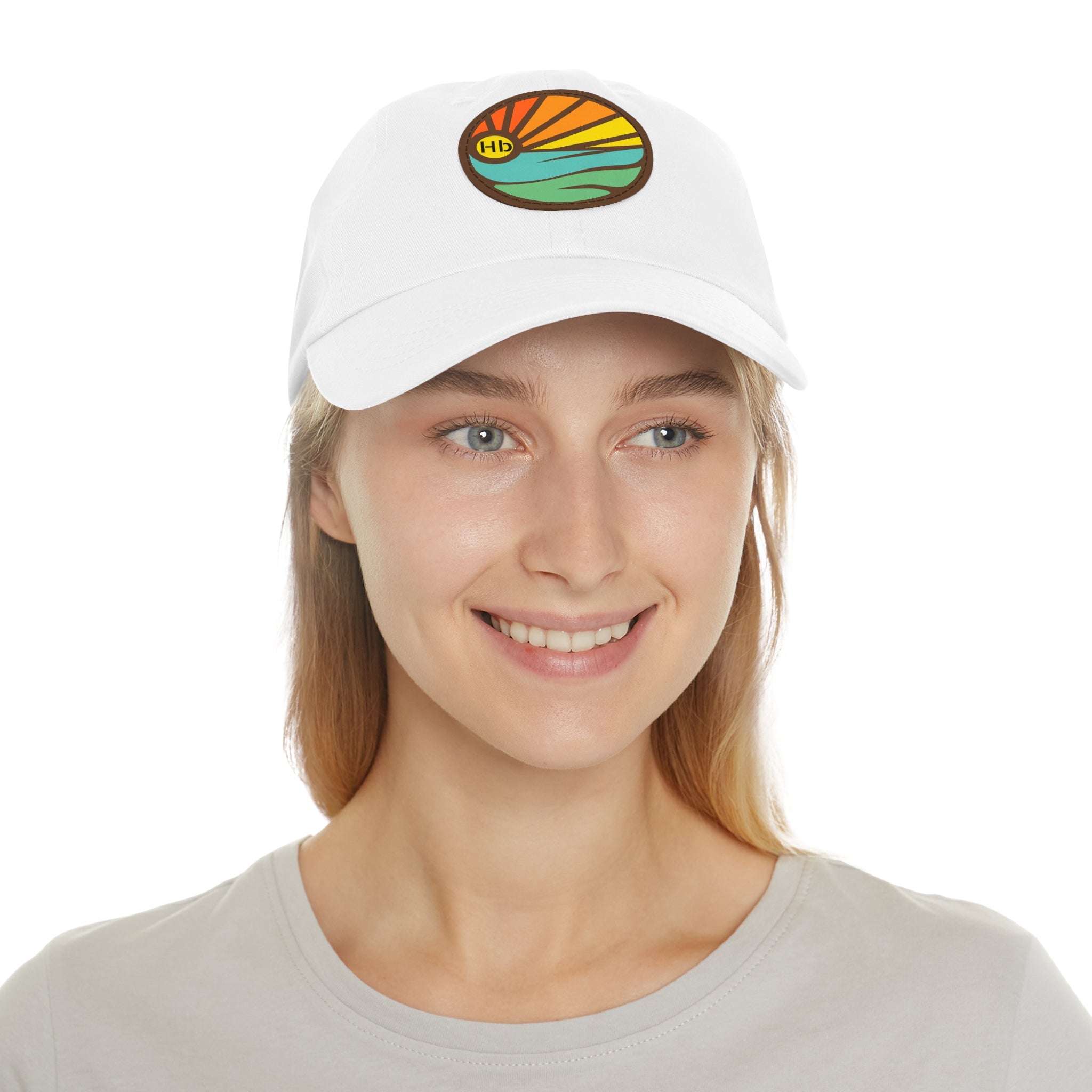 Hermosa Beach Sunset Wave Patch Hat | Mom and Dad Hat with Round Leather Patch #HermosaBeach