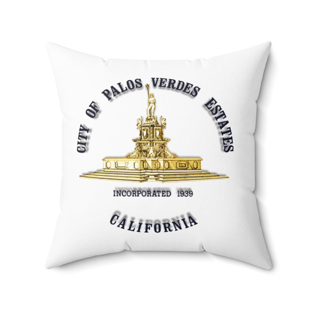 Palos Verdes Estates California MAP 90274 Spun Polyester Square Pillow