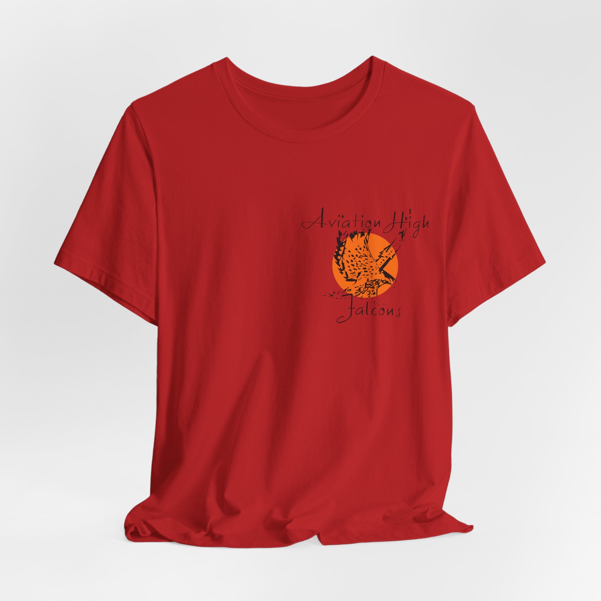 Aviation High School Signage Logo - Many Colors - Unisex Jersey Short Sleeve Tee