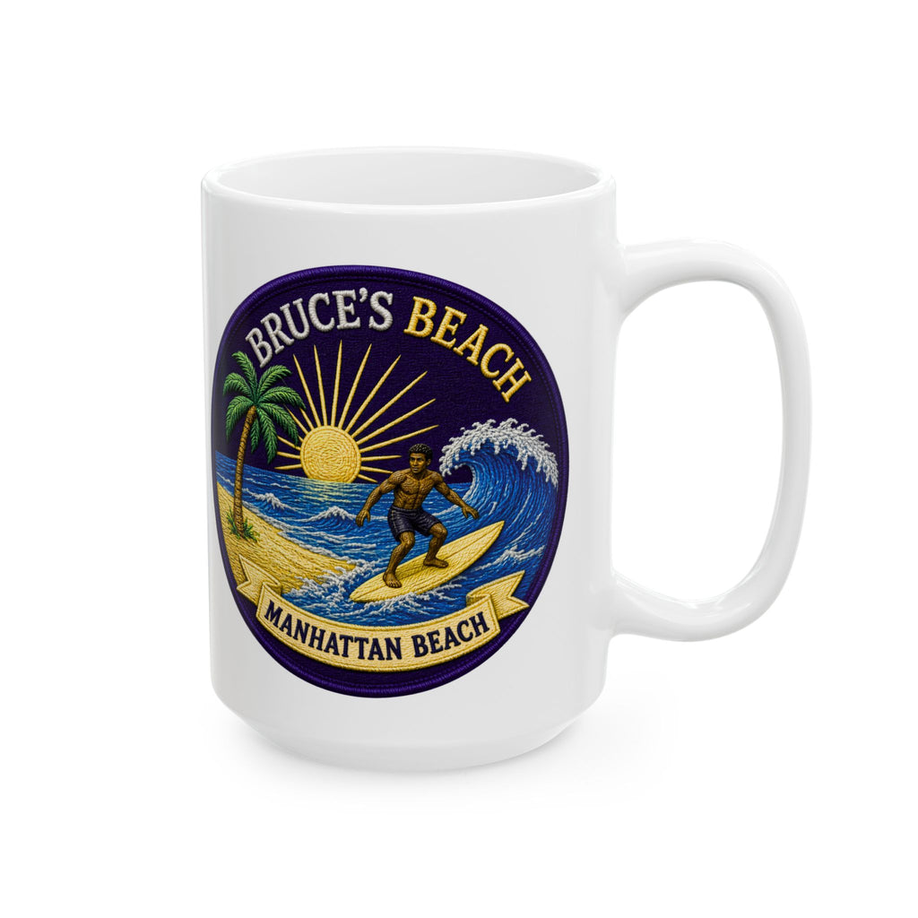 Bruce's Beach Ceramic Mug — Manhattan Beach California & Surf Design (11oz, 15oz)