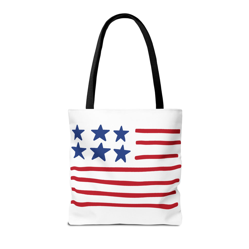 American Flag Stars & Stripes Tote Bag — Patriotic Canvas Beach Grocery Bag