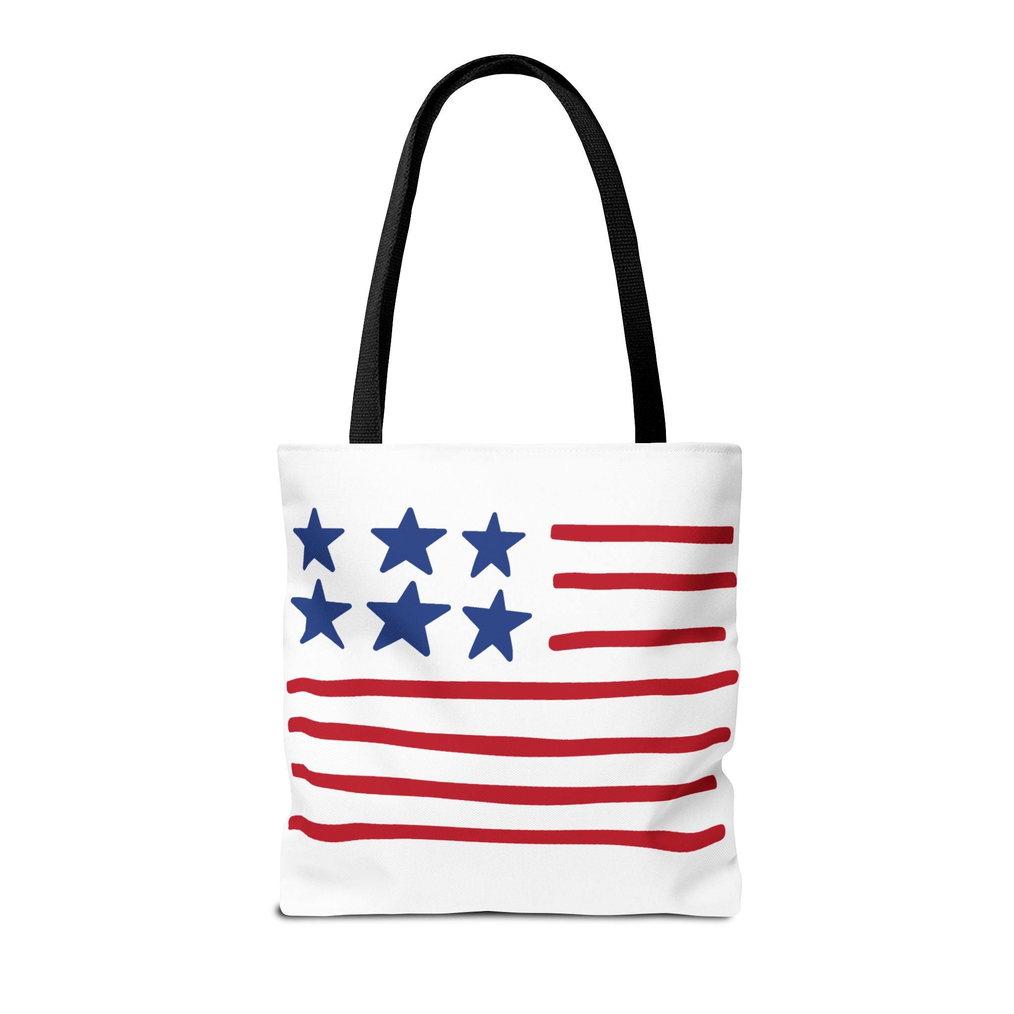 American Flag Stars & Stripes Tote Bag — Patriotic Canvas Beach Grocery Bag