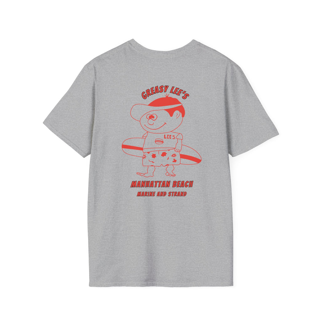 Greasy Lee's Manhattan Beach Old School T-Shirt | Marine and Strand Manhattan Beach Vintage Surf Design