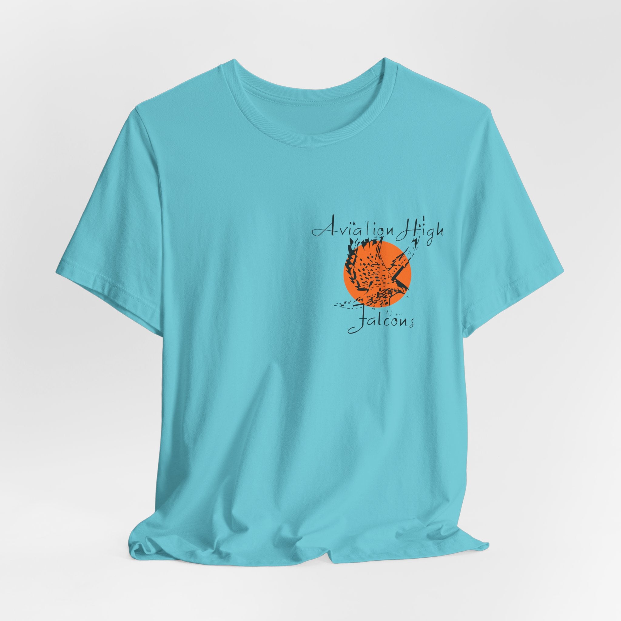 Aviation High School Signage Logo - Many Colors - Unisex Jersey Short Sleeve Tee