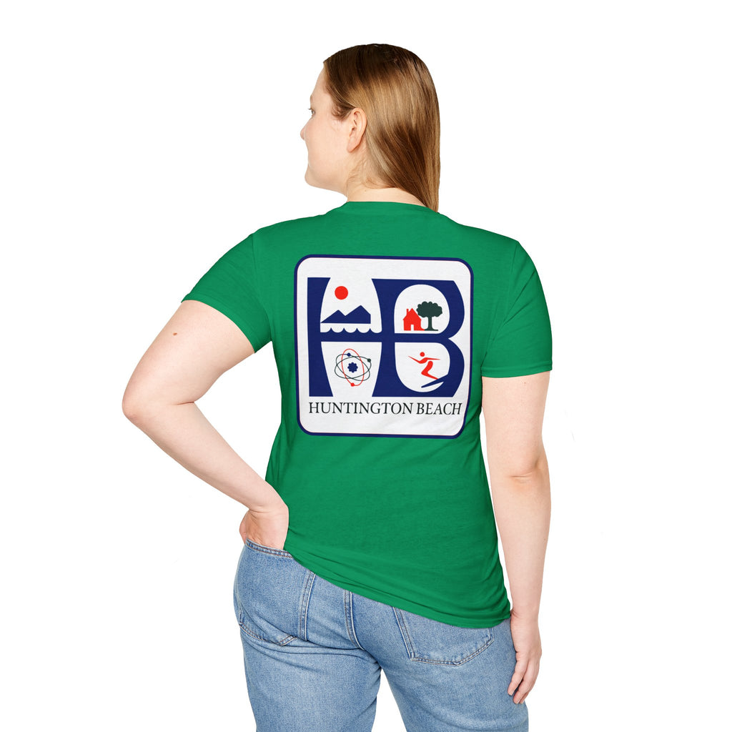 Huntington Beach Retro Logo T-Shirt — HB Surf & Sunset Tee (printed 3 side)