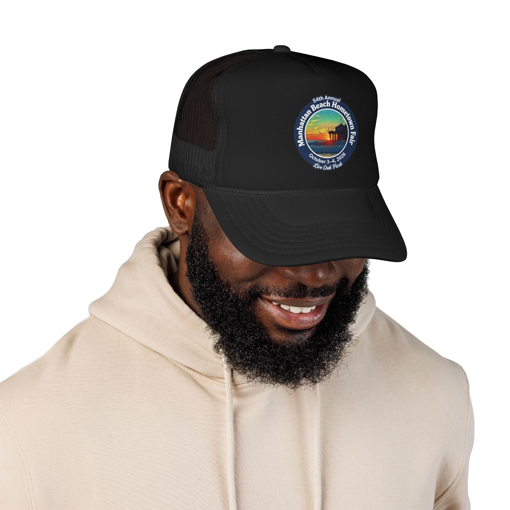 Trucker Hat — Manhattan Beach Hometown Fair Sunset Logo