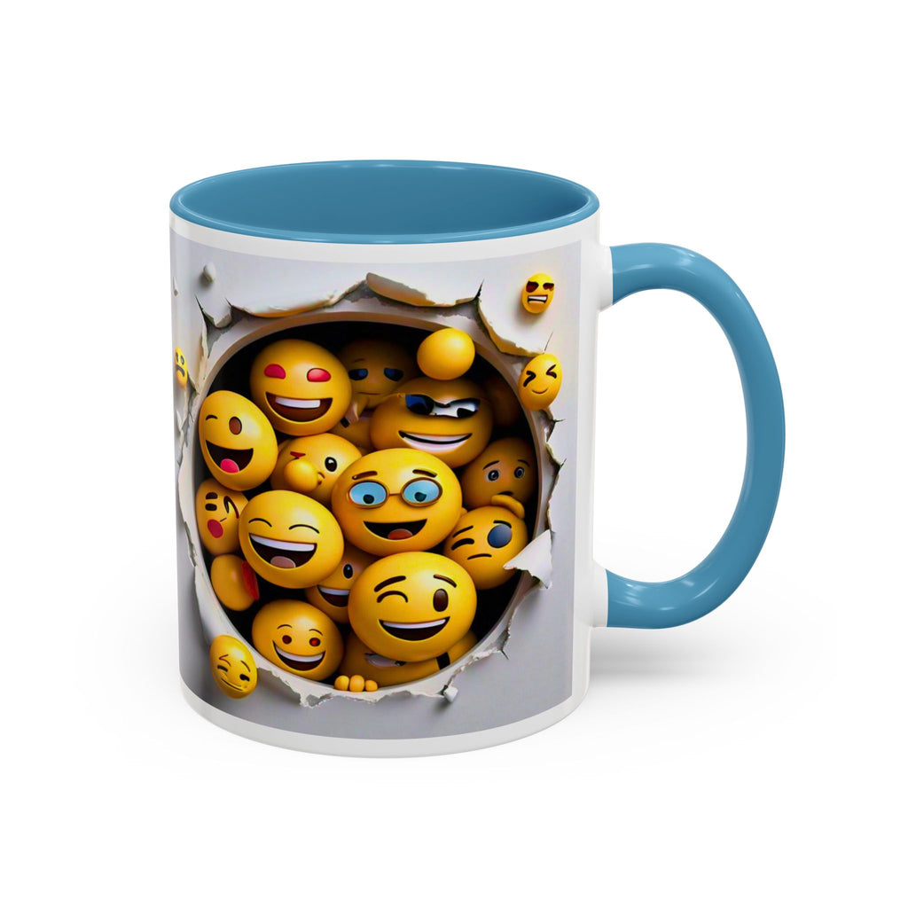 Emoji Explosion Coffee Mug | Accent Inner & Handle Color, 11oz 15oz