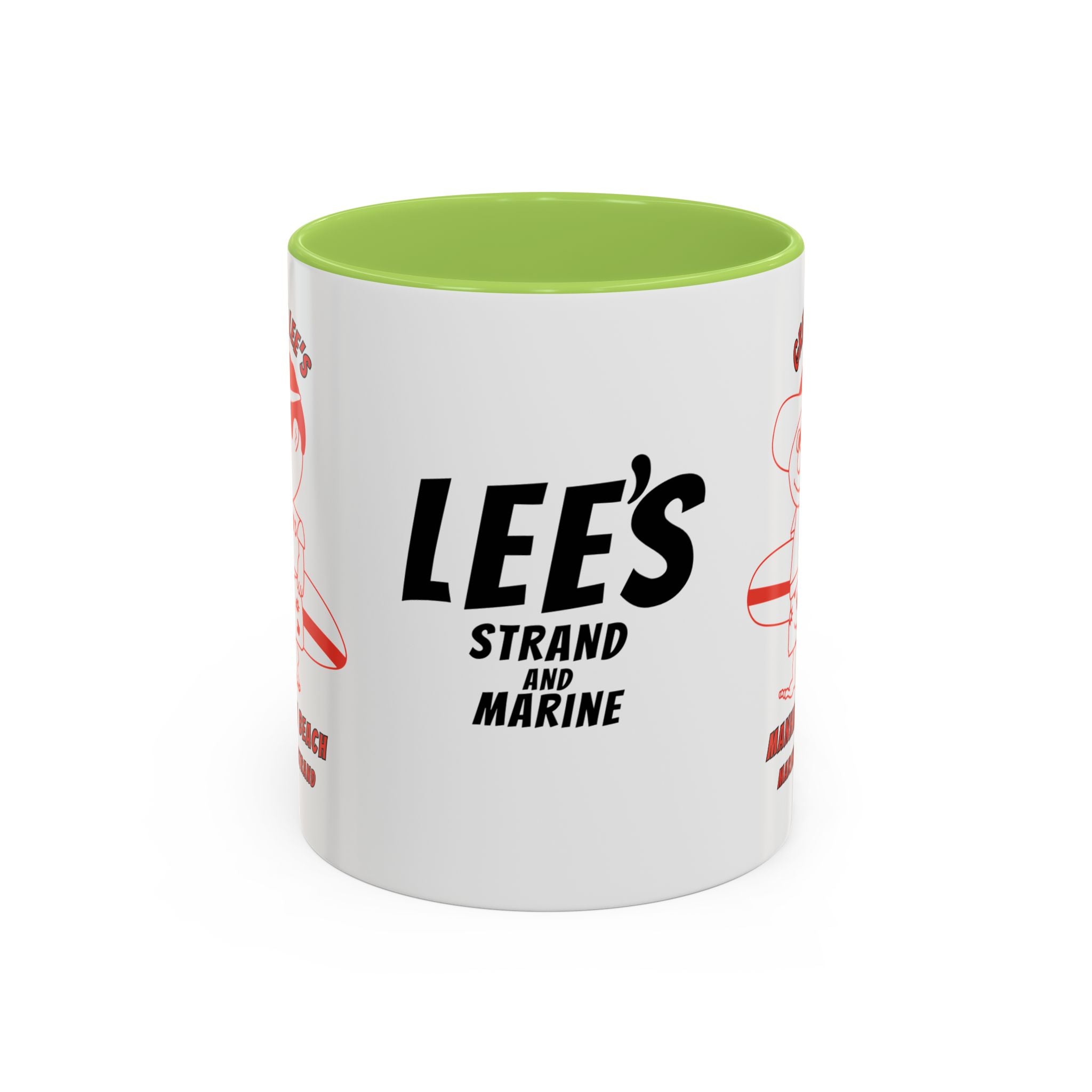 Greasy Lee's Surfer Logo Mug | Marine and Strand Manhattan Beach Old School  Accent Coffee Mug 11oz 15oz