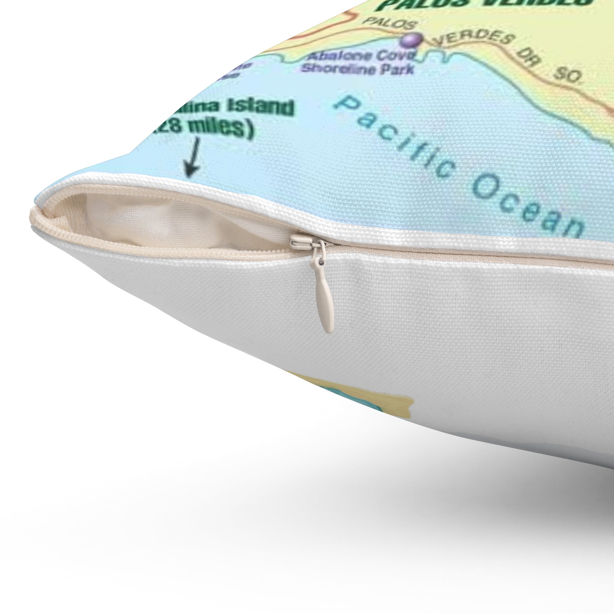 Manhattan Beach California 90266 MAP Spun Polyester Square Pillow