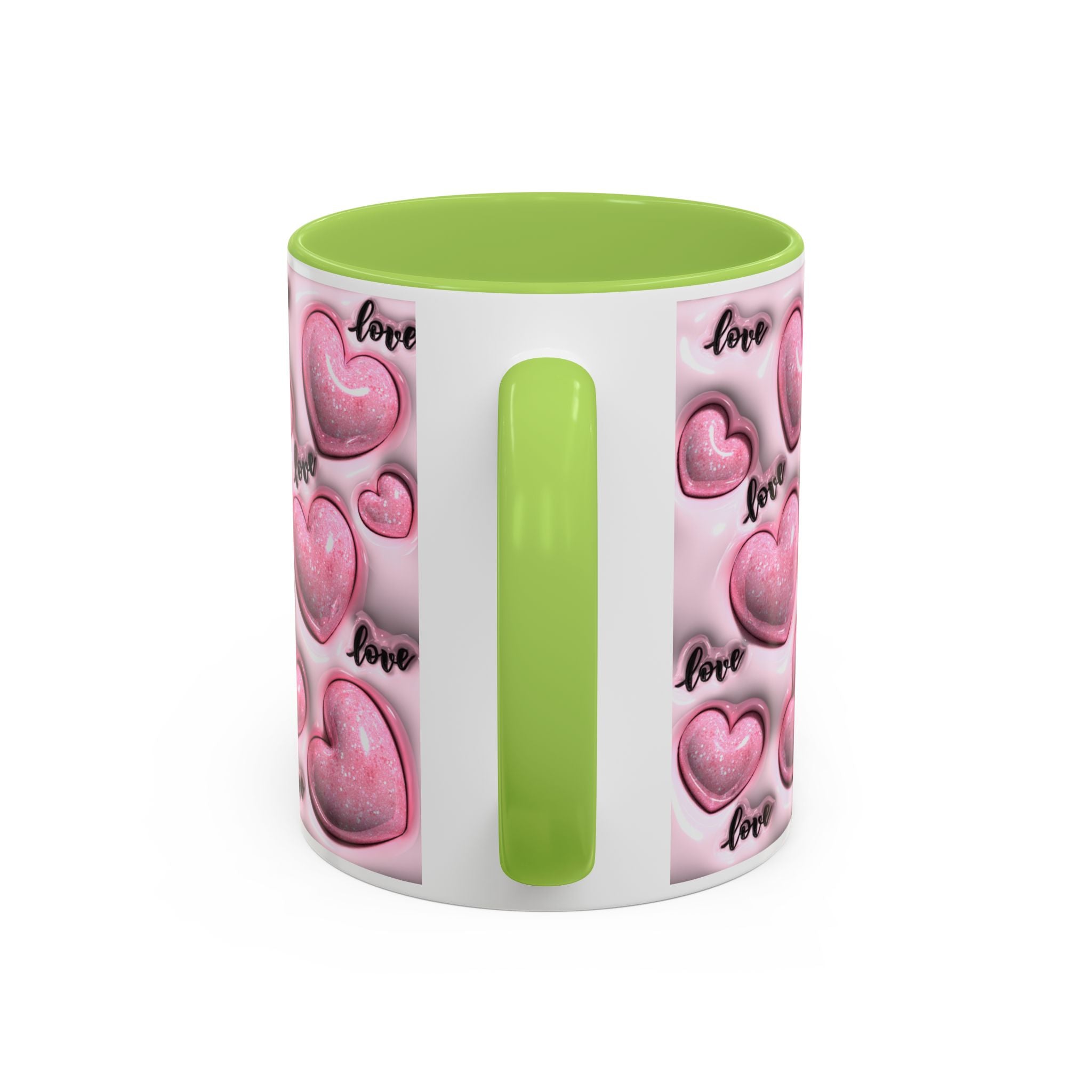 Pink Heart Pattern love Mug | Accent Coffee Mug 11oz 15oz