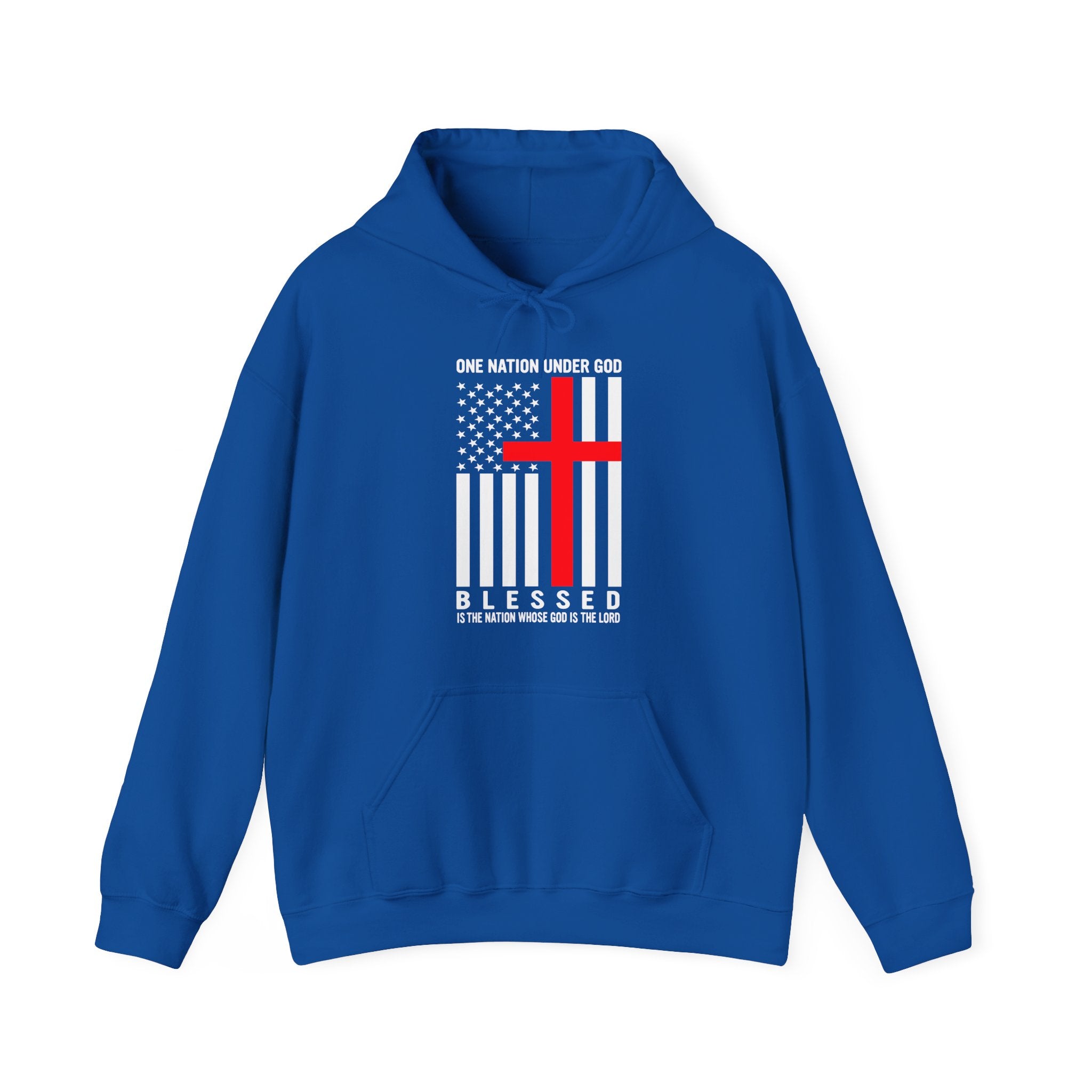 One Nation Under GOD - Printed Both Sides Unisex Heavy Blend Hooded Sweatshirt