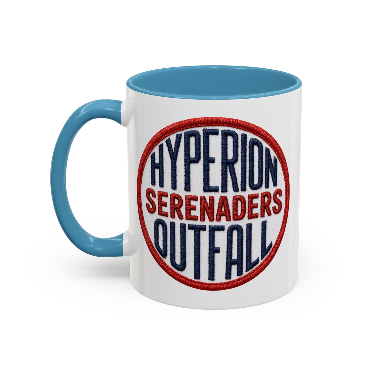 Accent Coffee Mug — "Hyperion Serenaders Outfall" Retro Patch Ceramic Mug (11/15oz)