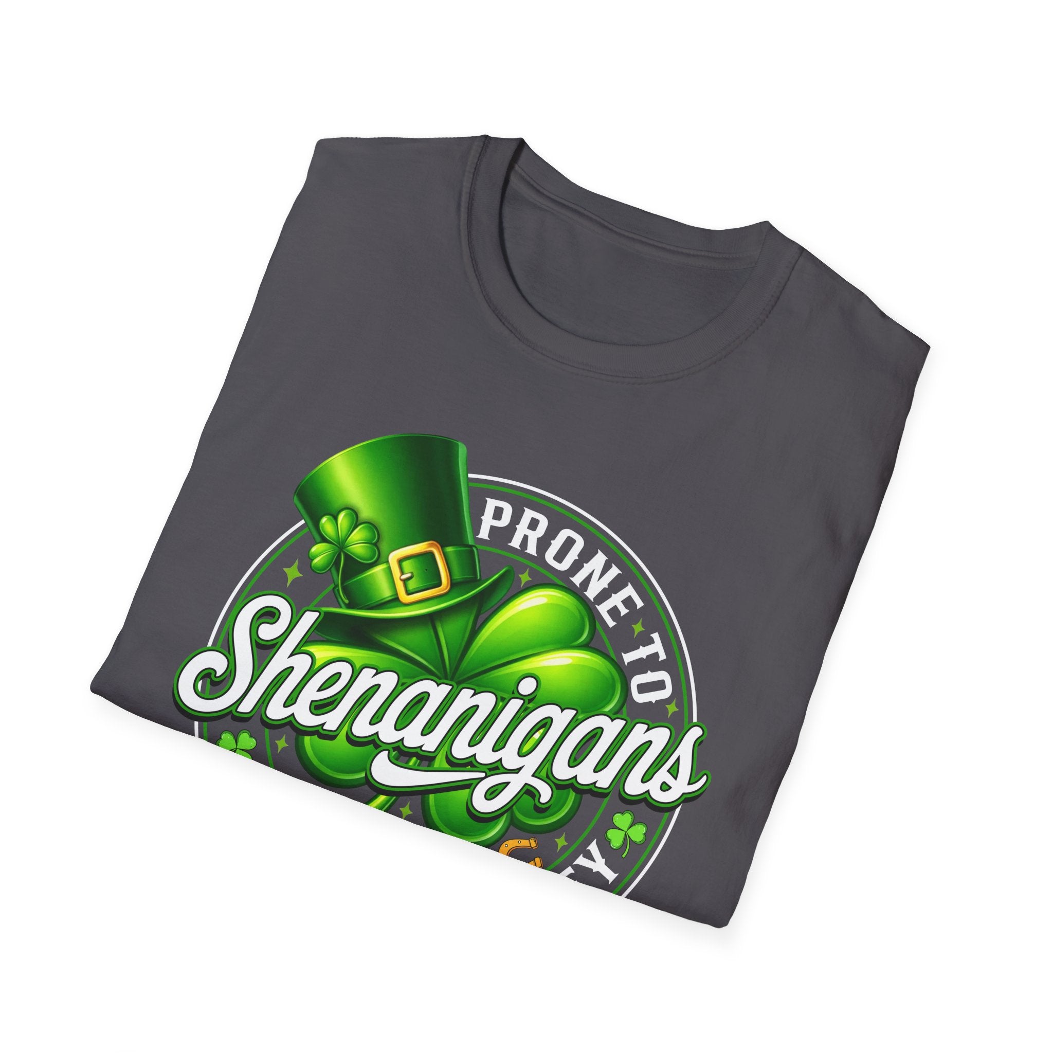 Prone to Shenanigans and Malarkey T-Shirt | St. Patrick's Day Leprechaun Hat Shamrock