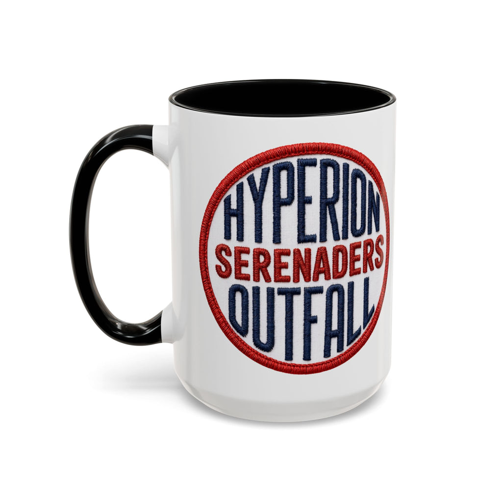 Accent Coffee Mug — "Hyperion Serenaders Outfall" Retro Patch Ceramic Mug (11/15oz)