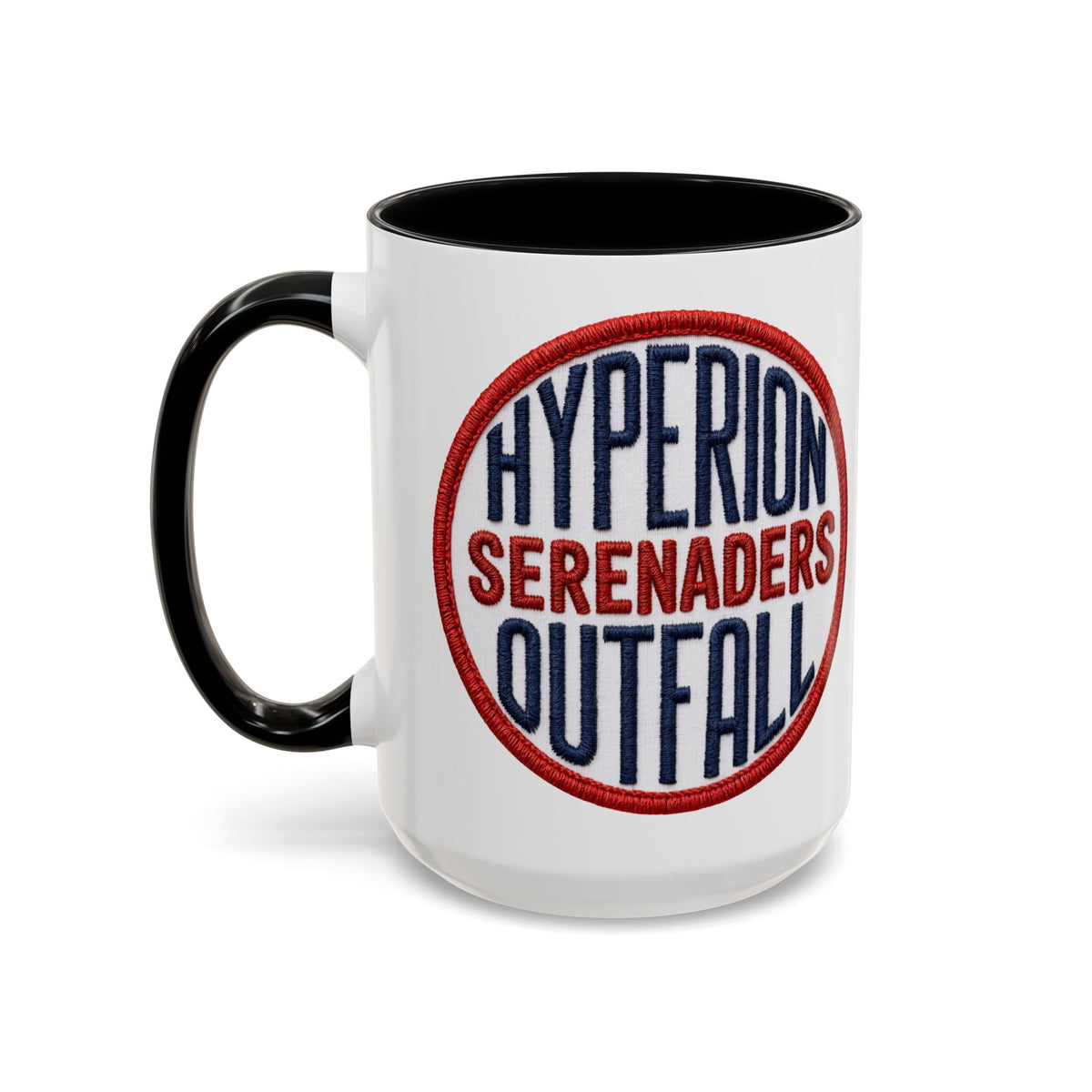 Accent Coffee Mug — "Hyperion Serenaders Outfall" Retro Patch Ceramic Mug (11/15oz)