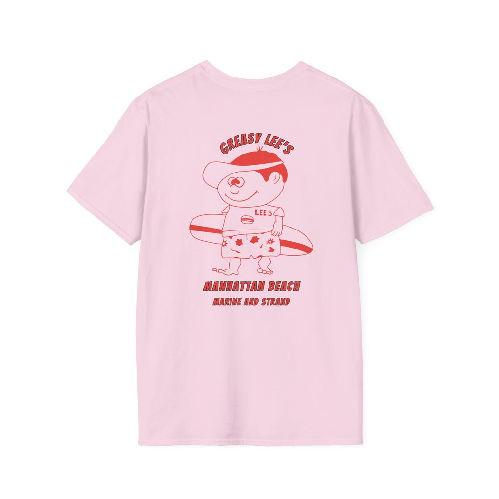 Greasy Lee's Manhattan Beach Old School T-Shirt | Marine and Strand Manhattan Beach Vintage Surf Design