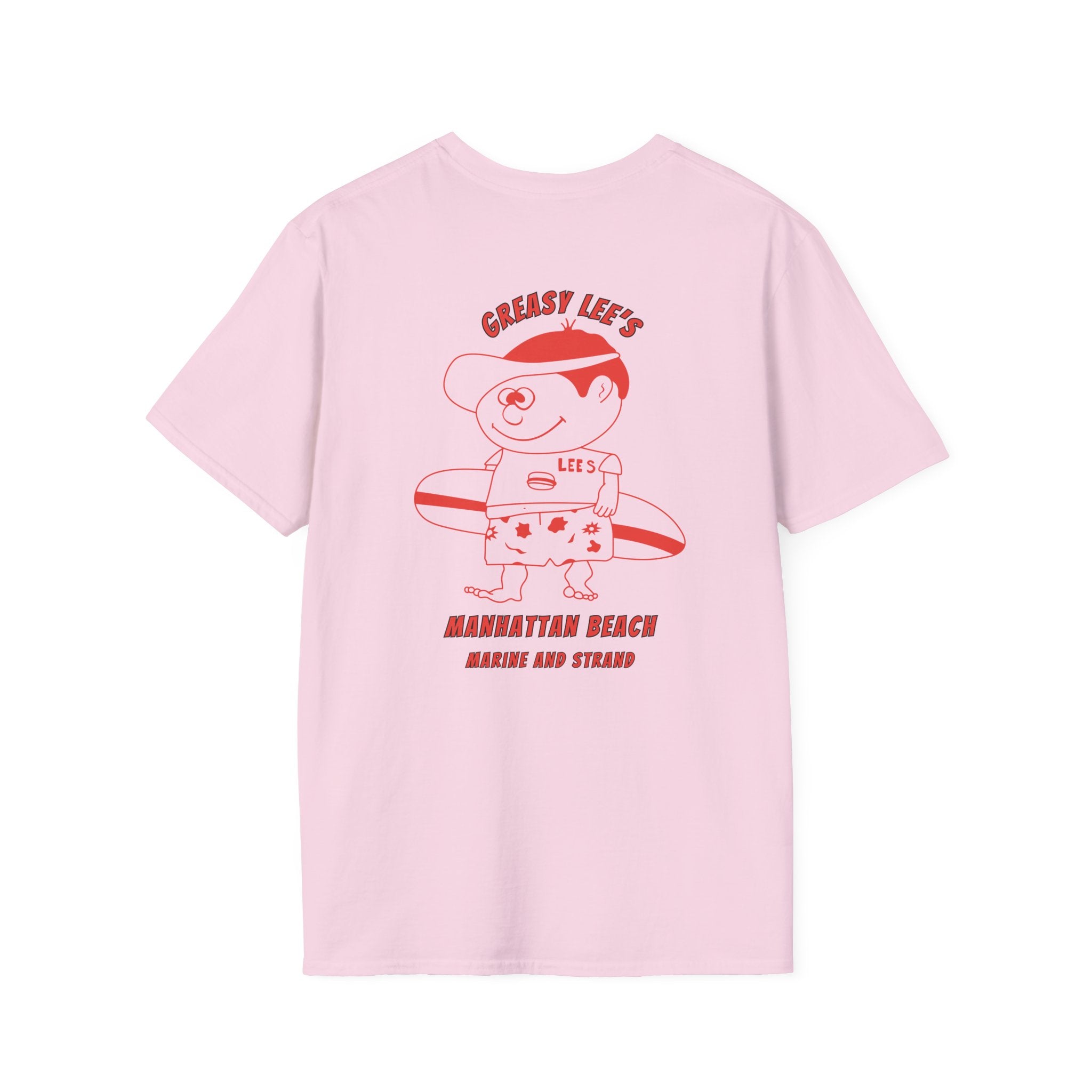 Greasy Lee's Manhattan Beach Old School T-Shirt | Marine and Strand Manhattan Beach Vintage Surf Design