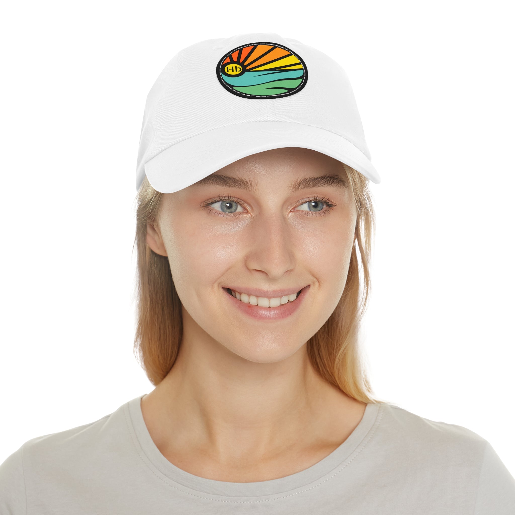 Hermosa Beach Sunset Wave Patch Hat | Mom and Dad Hat with Round Leather Patch #HermosaBeach