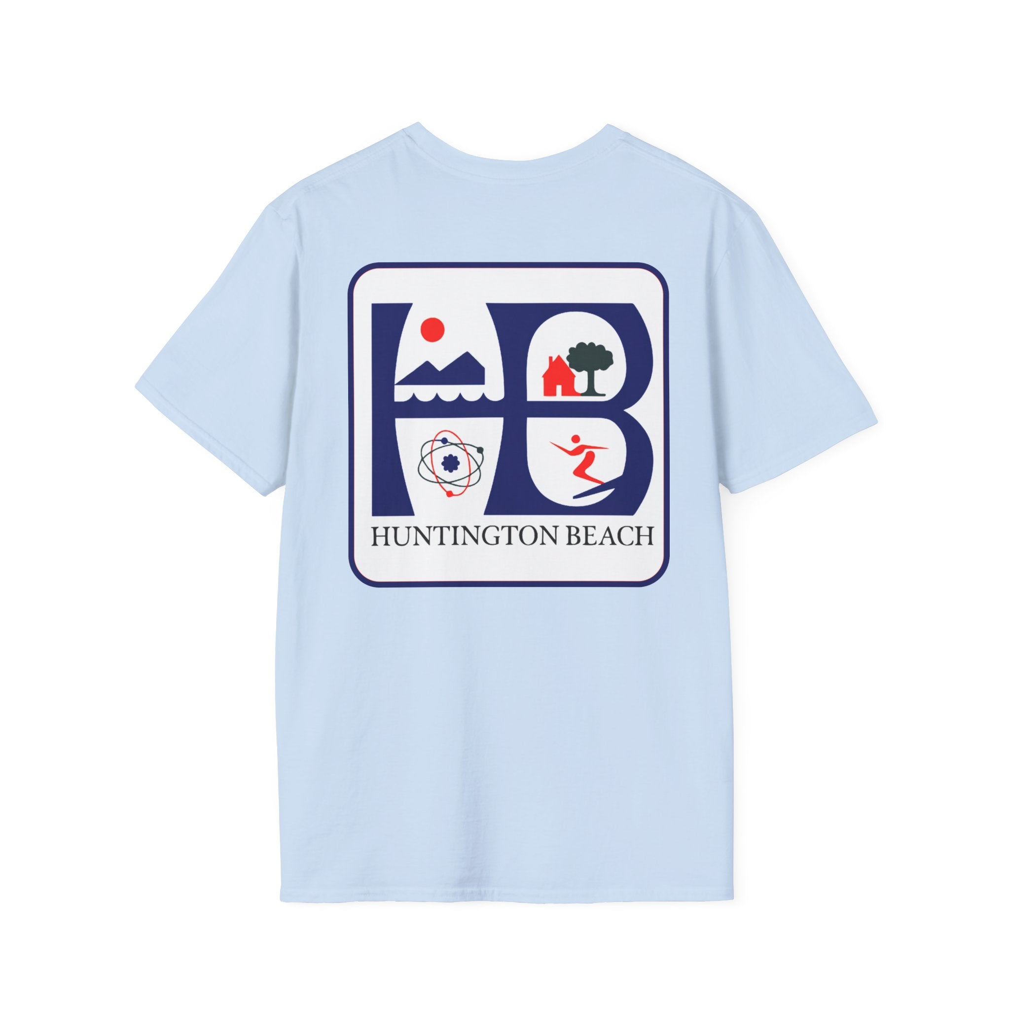 Huntington Beach Retro Logo T-Shirt — HB Surf & Sunset Tee (printed 3 side)