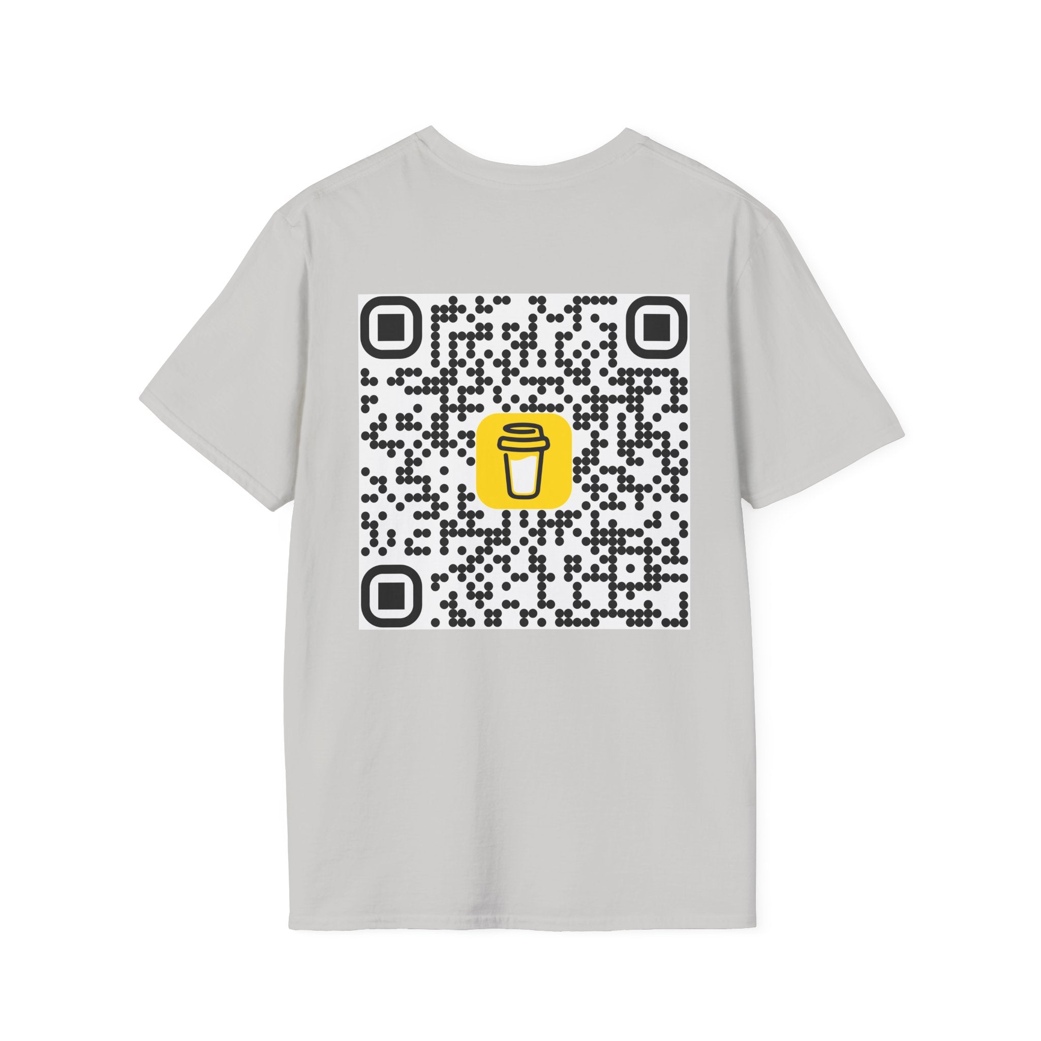 QR Code Coffee Cup T‑Shirt — Scan-to-Order Cafe Tee