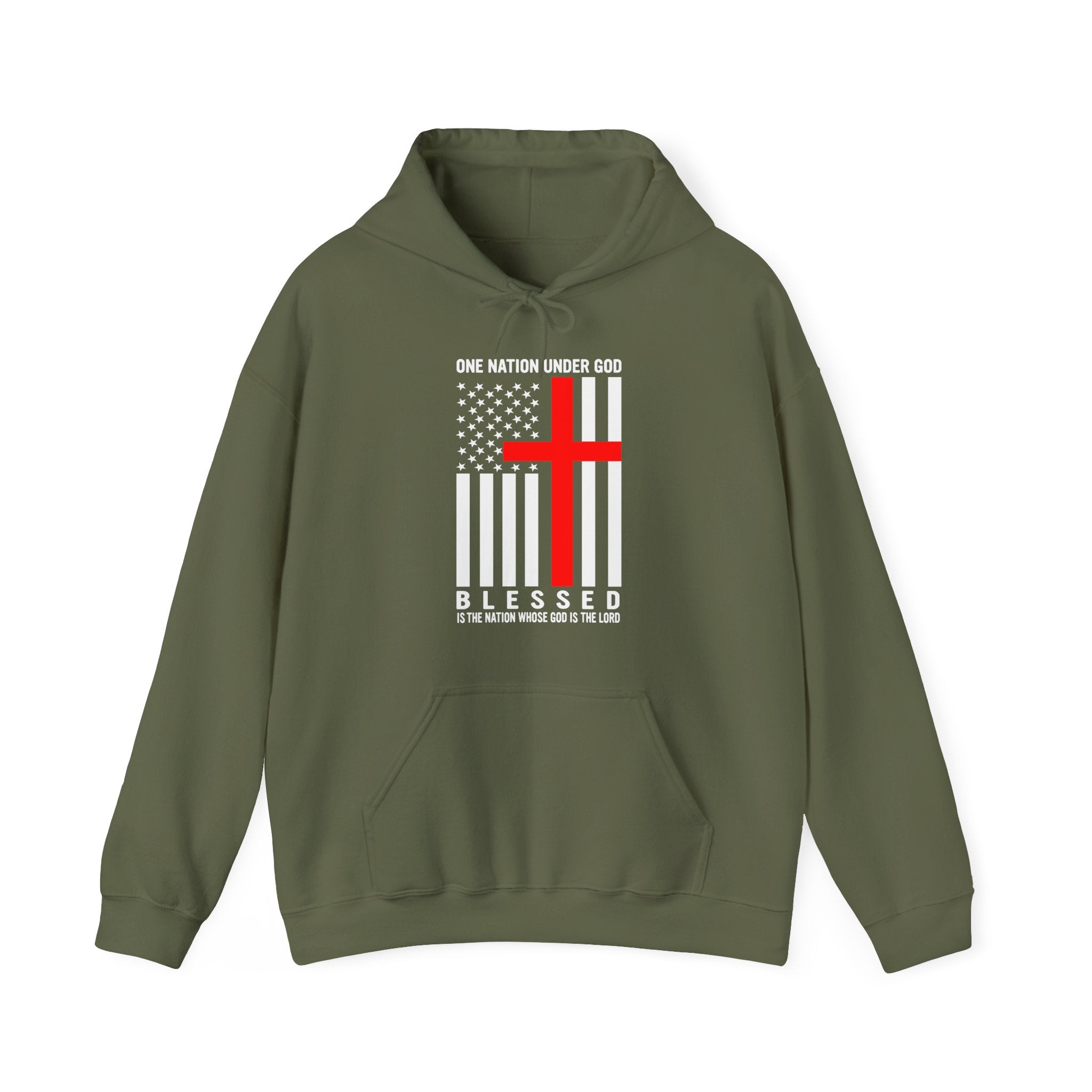 One Nation Under GOD - Printed Both Sides Unisex Heavy Blend Hooded Sweatshirt