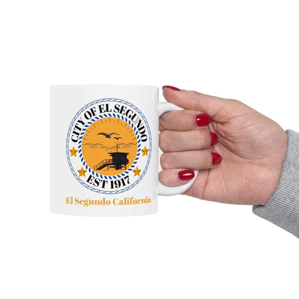 El Segundo California Seal Ceramic Mug — City Crest Coffee Cup (11oz, 15oz)