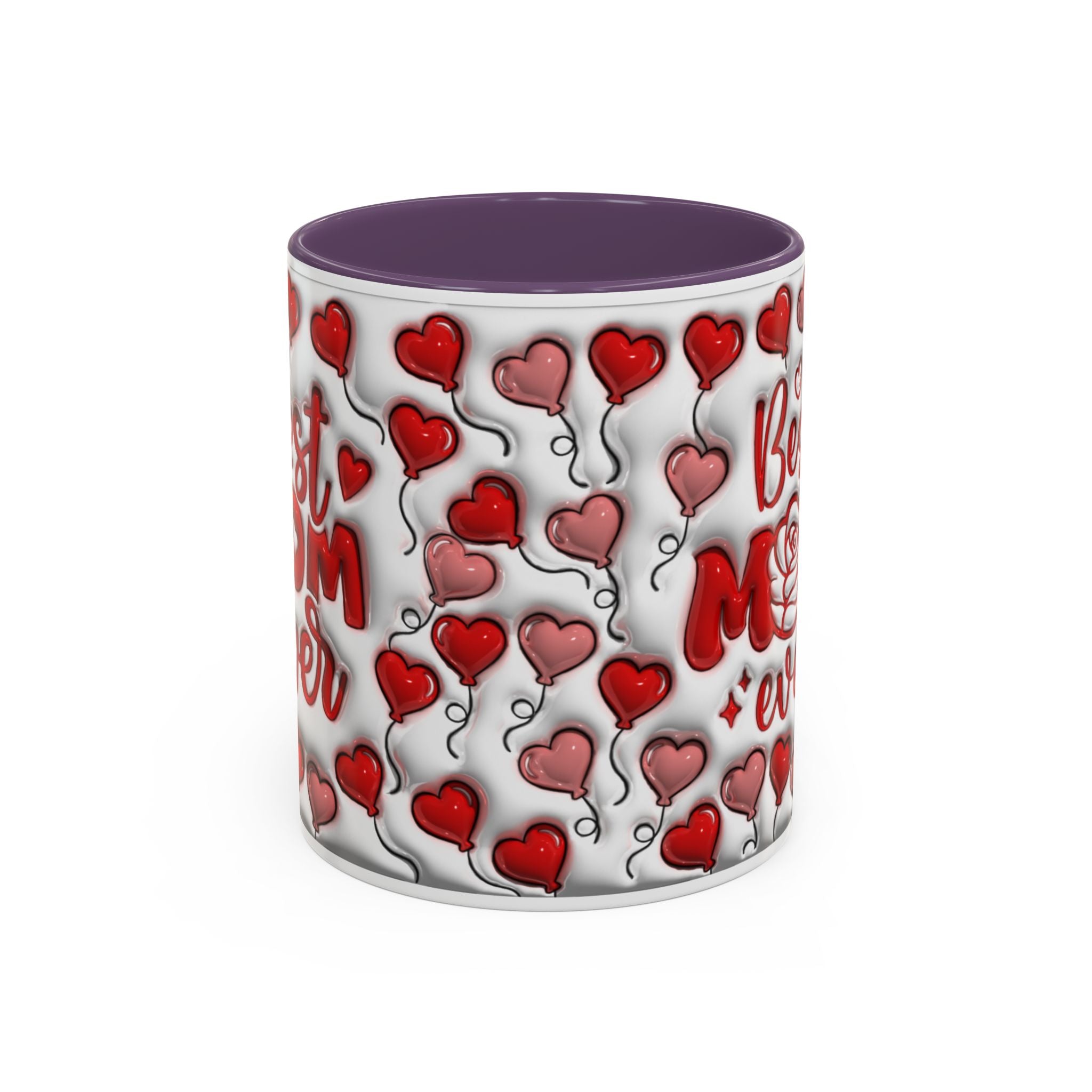 Best Mom Ever Valentines Day Hearts Accent Coffee Mug (11, 15oz)