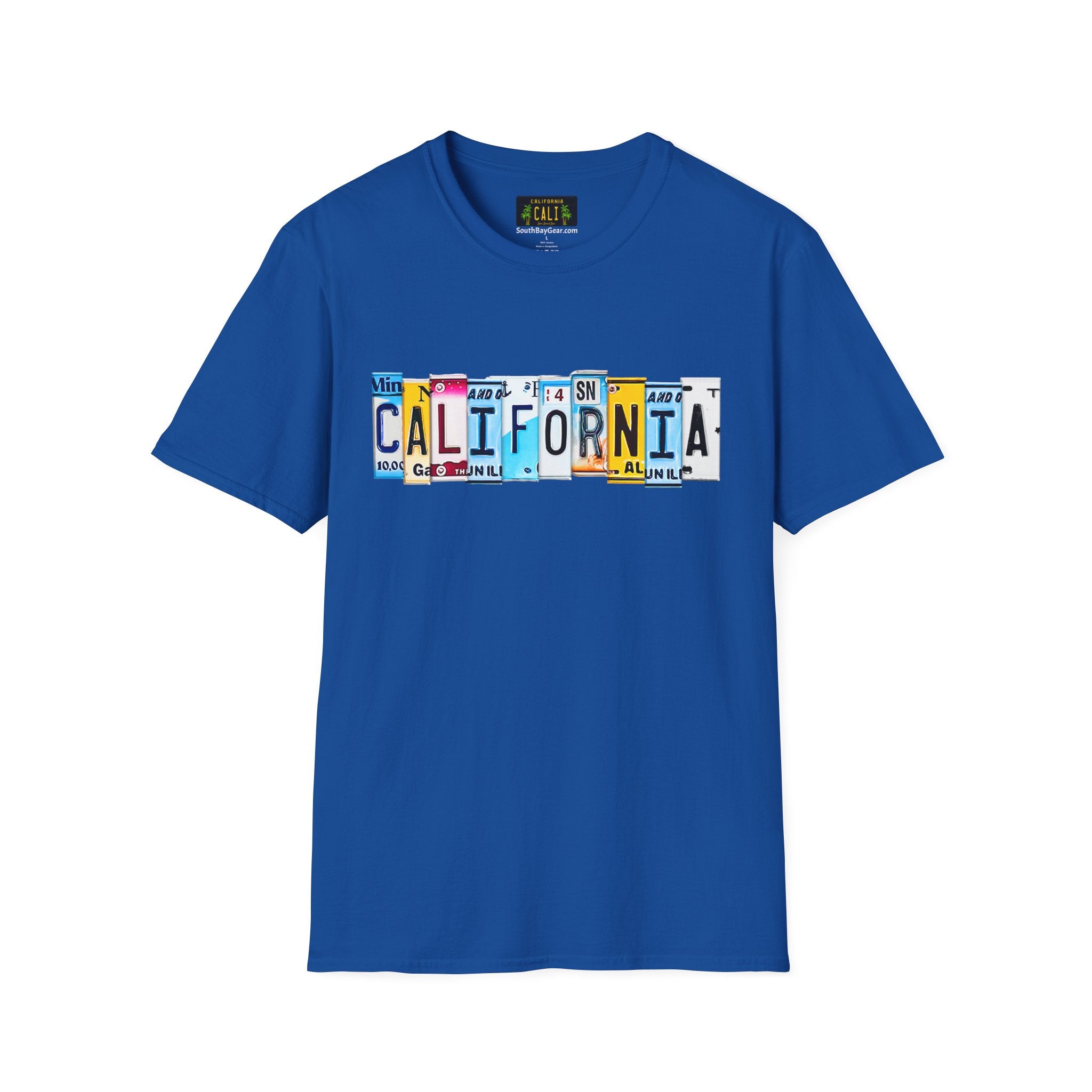California License Plate Letters T-Shirt | Vintage Road Trip State Tee