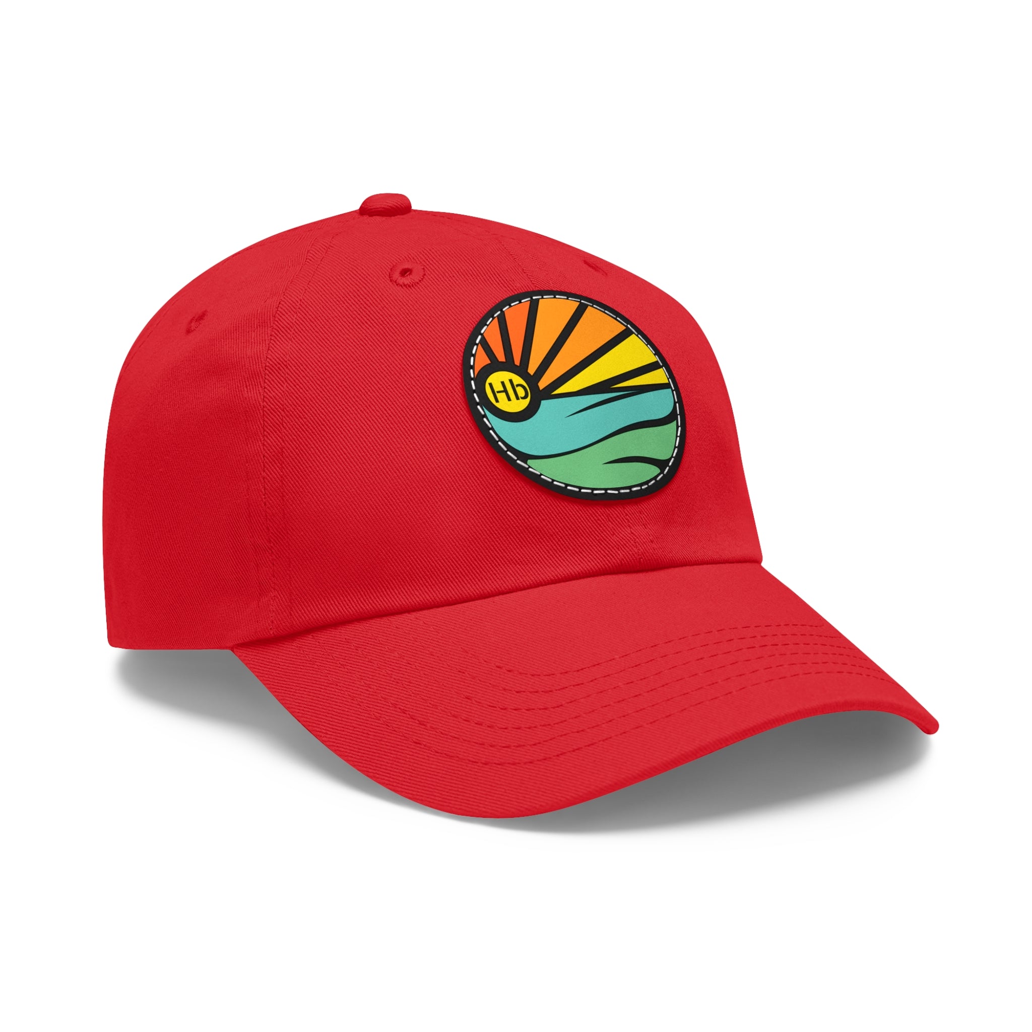 Hermosa Beach Sunset Wave Patch Hat | Mom and Dad Hat with Round Leather Patch #HermosaBeach
