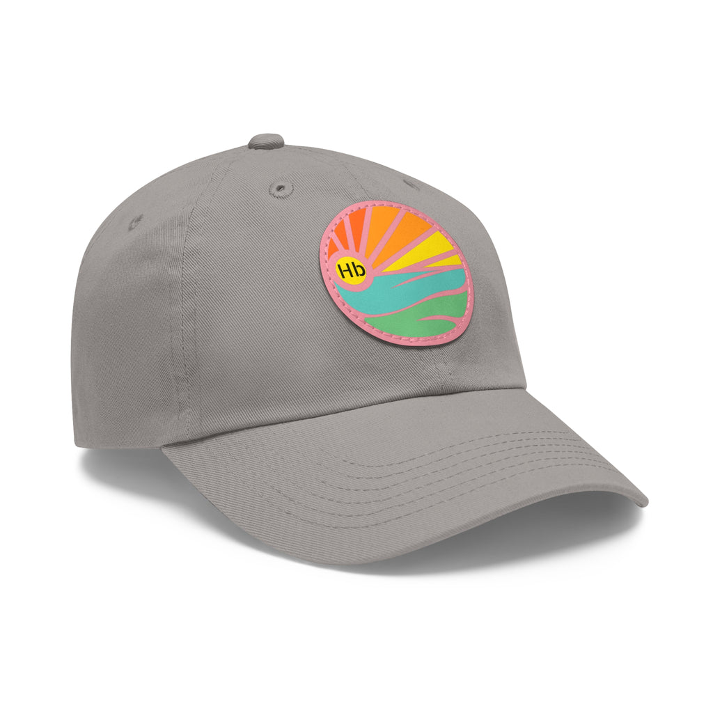 Hermosa Beach Sunset Wave Patch Hat | Mom and Dad Hat with Round Leather Patch #HermosaBeach
