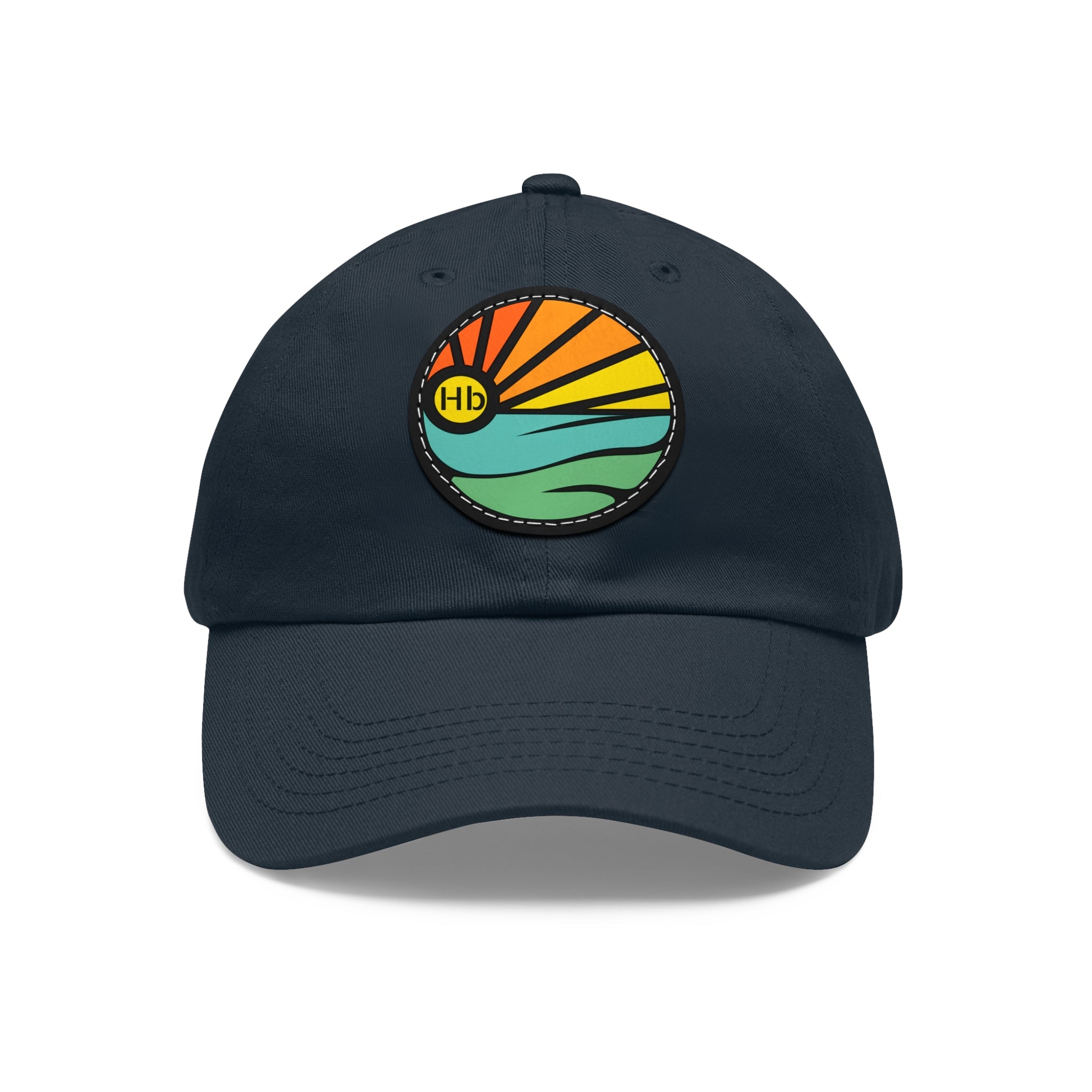 Hermosa Beach Sunset Wave Patch Hat | Mom and Dad Hat with Round Leather Patch #HermosaBeach