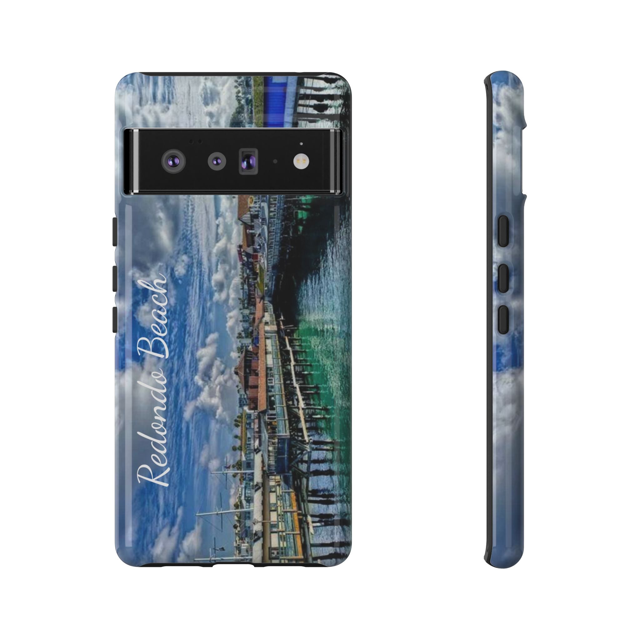 Phone Cases, Redondo Beach California King Harbor Design, Protective Covers, iPhone Accessories, Samsung Accessories, Gift for Travelers