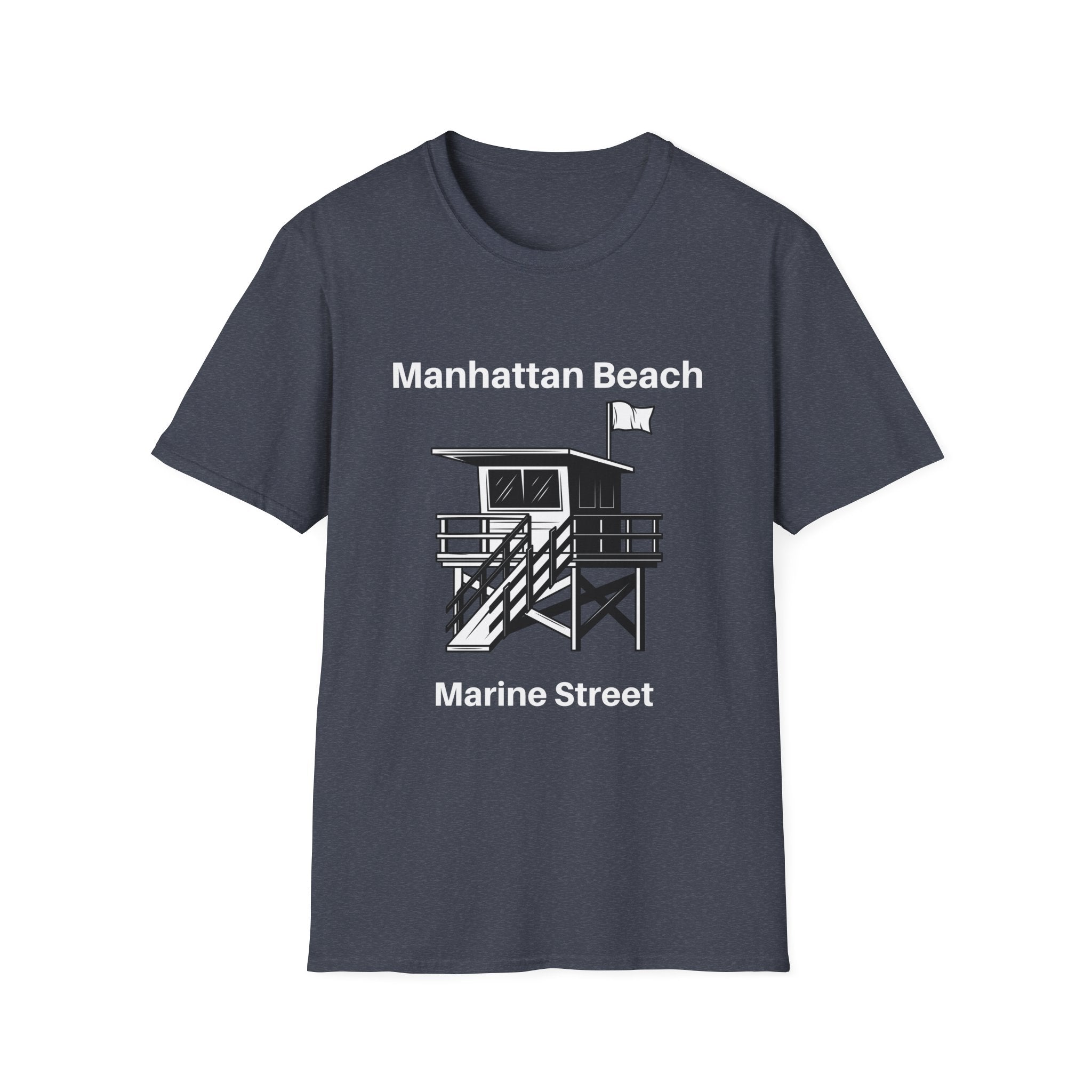 Marine Street Lifeguard Station Manhattan Beach  Mens and Womans Softstyle T-Shirt