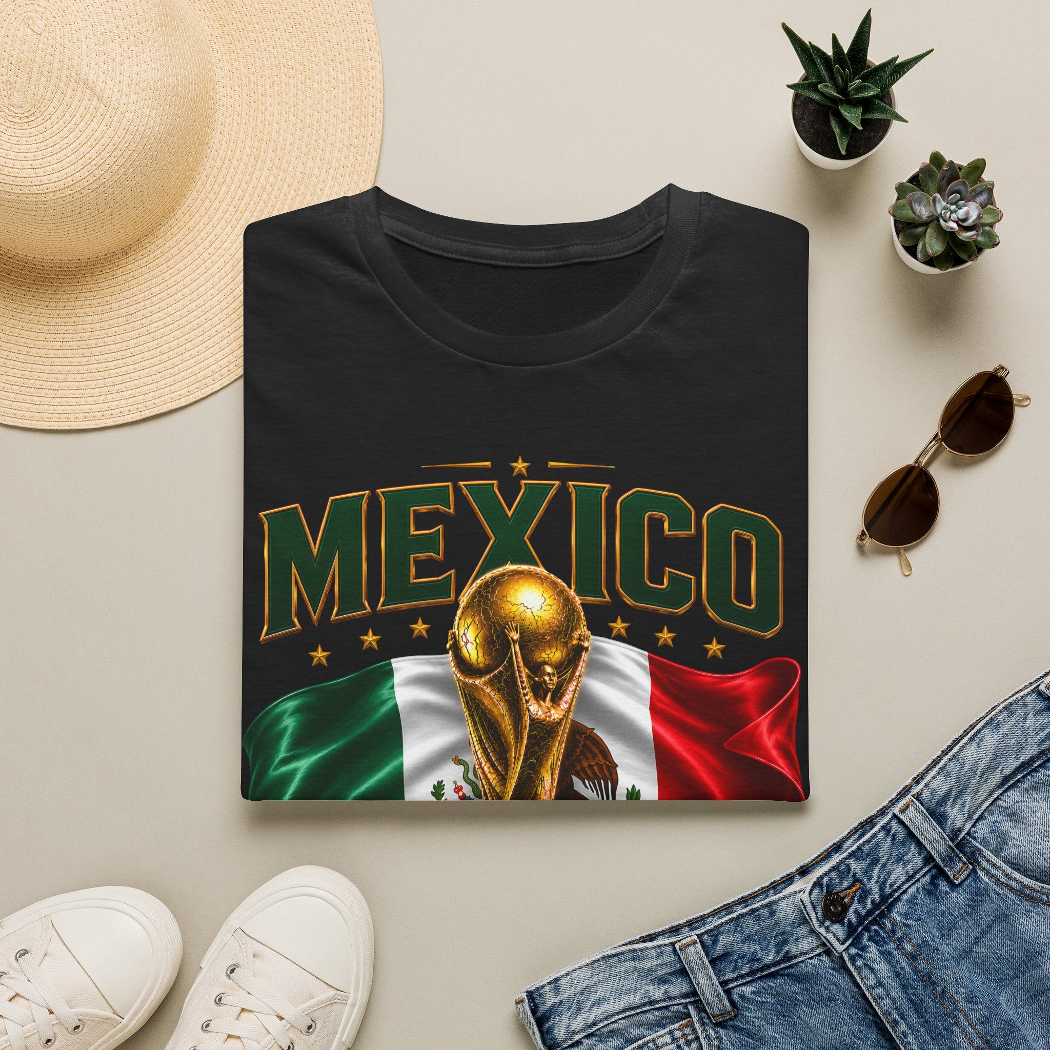Mexico 2026 World Cup T-Shirt — Flag & Trophy Soccer Fan Tee