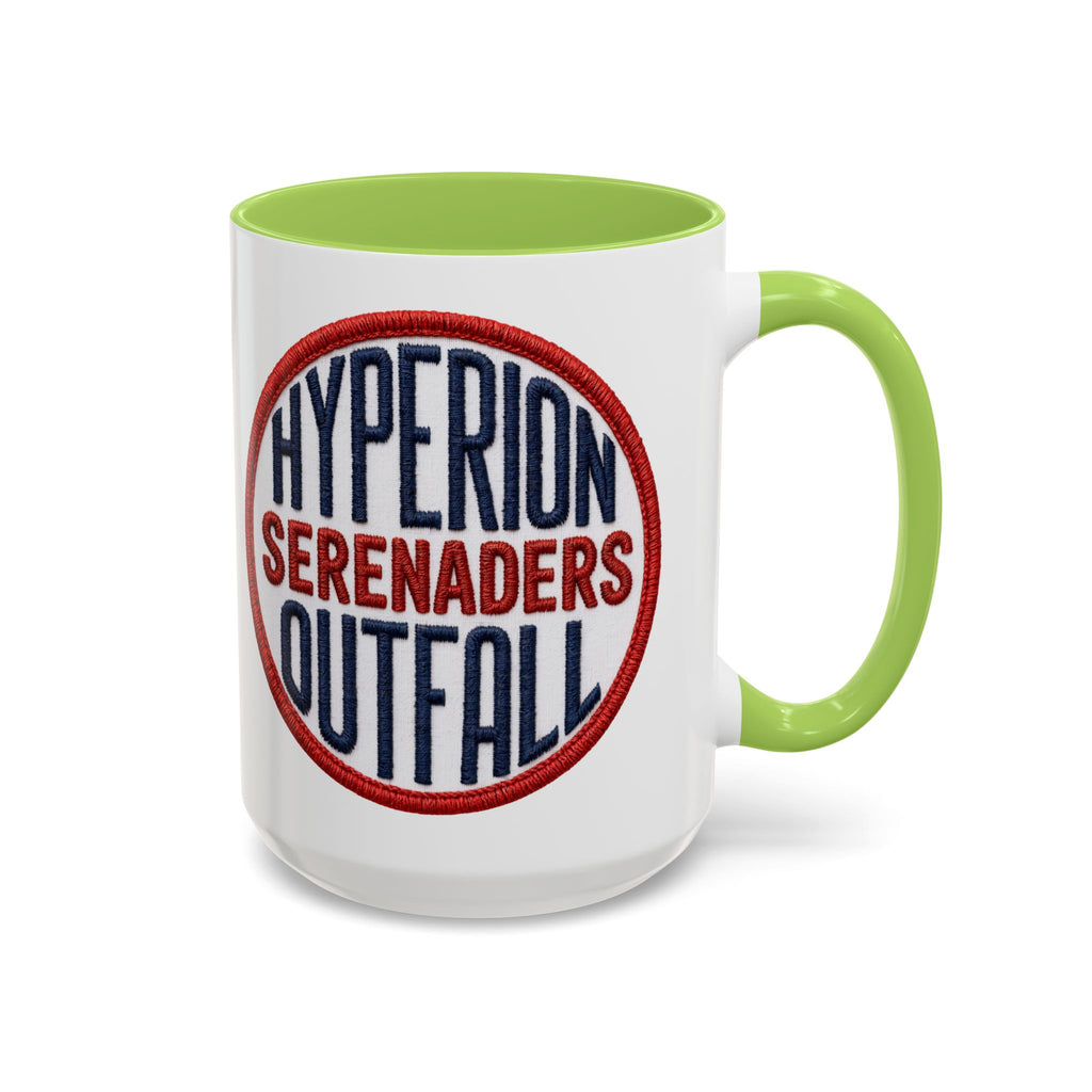 Accent Coffee Mug — "Hyperion Serenaders Outfall" Retro Patch Ceramic Mug (11/15oz)