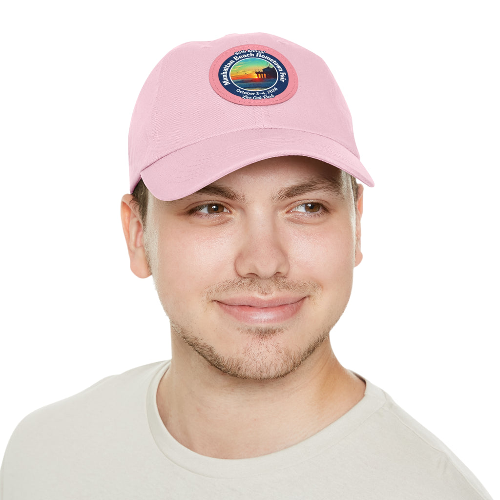 Manhattan Beach Hometown Fair 2026  Beach  Live Oak Park Annual Festival Round Leather Patch Hat