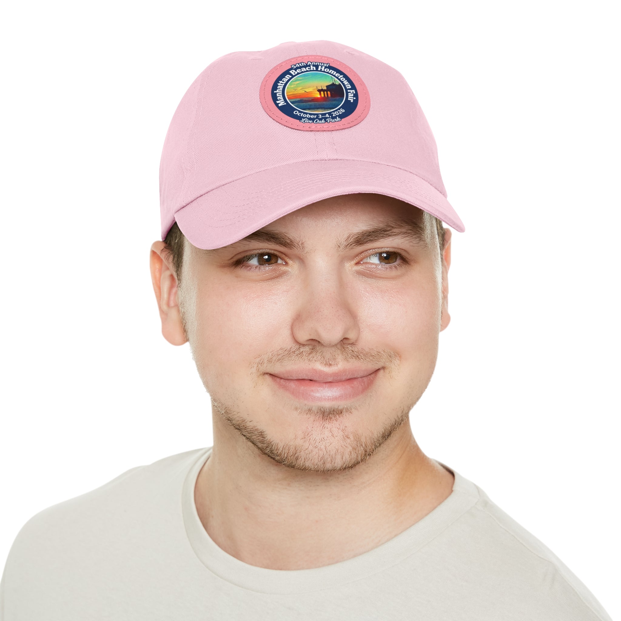 Manhattan Beach Hometown Fair 2026  Beach  Live Oak Park Annual Festival Round Leather Patch Hat