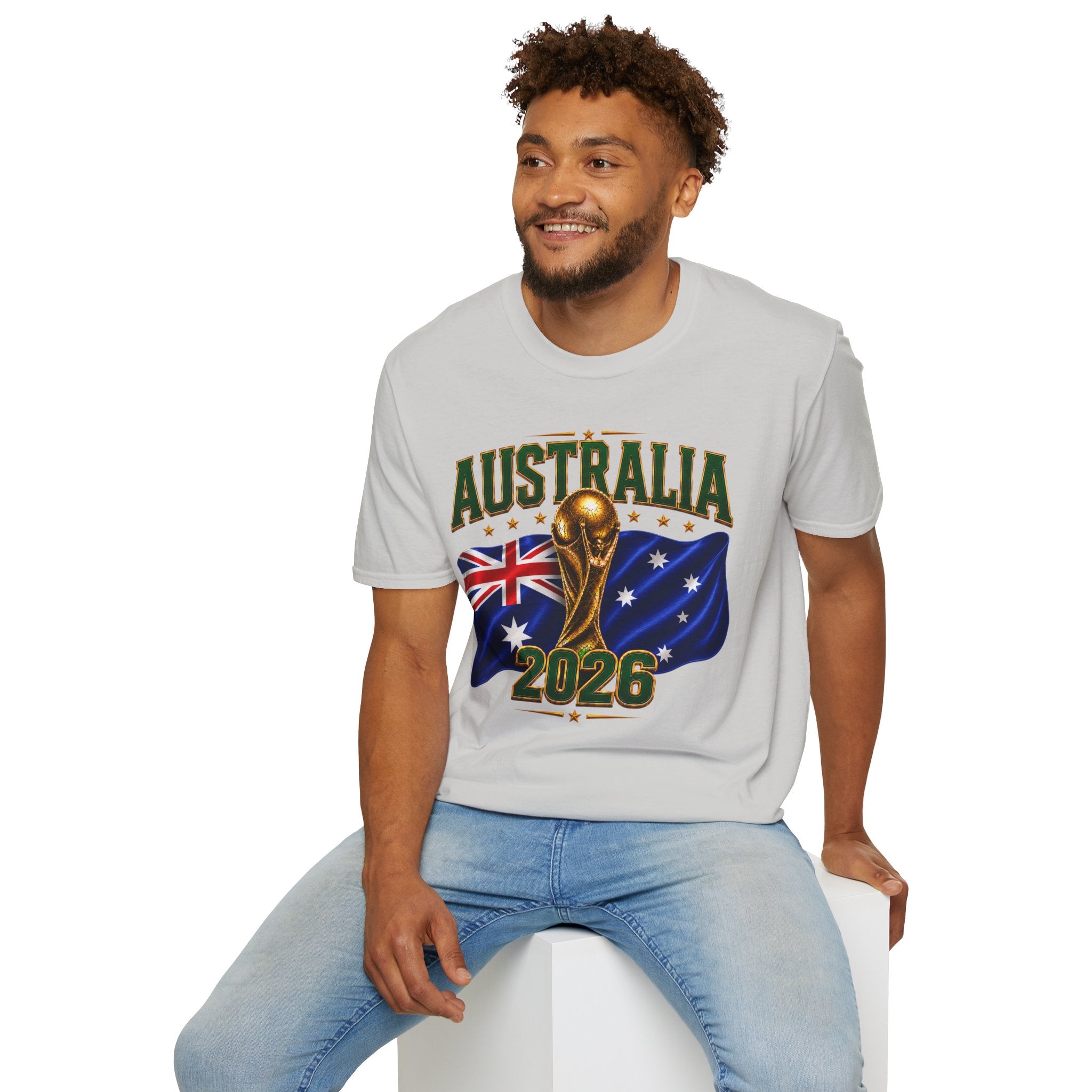 Australia 2026 Soccer World Cup T-Shirt — Aussie Flag & Trophy Design