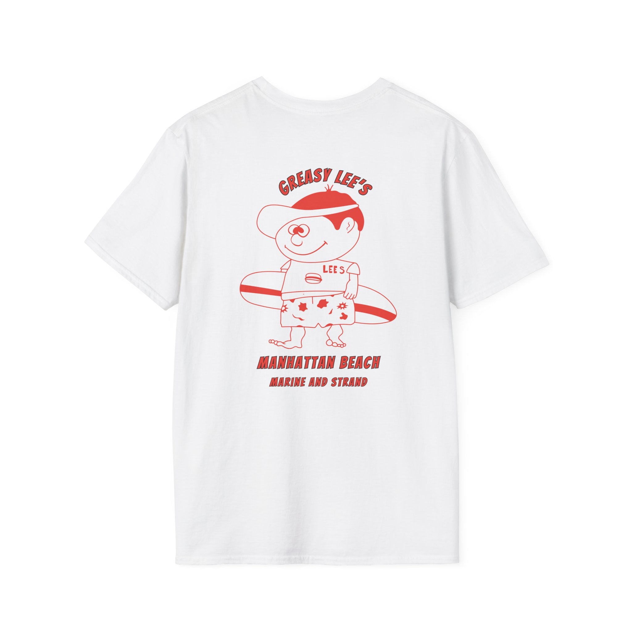 Greasy Lee's Manhattan Beach Old School T-Shirt | Marine and Strand Manhattan Beach Vintage Surf Design
