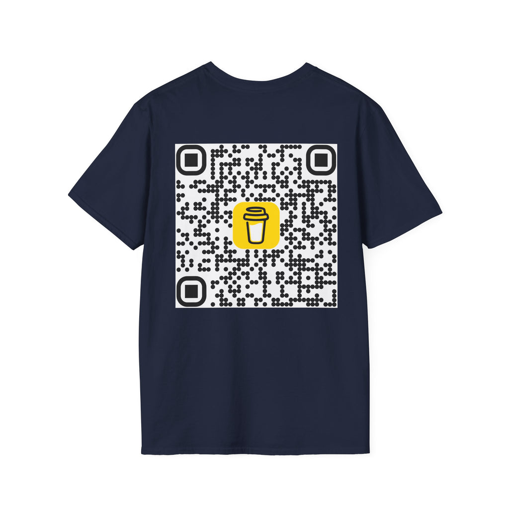 QR Code Coffee Cup T‑Shirt — Scan-to-Order Cafe Tee