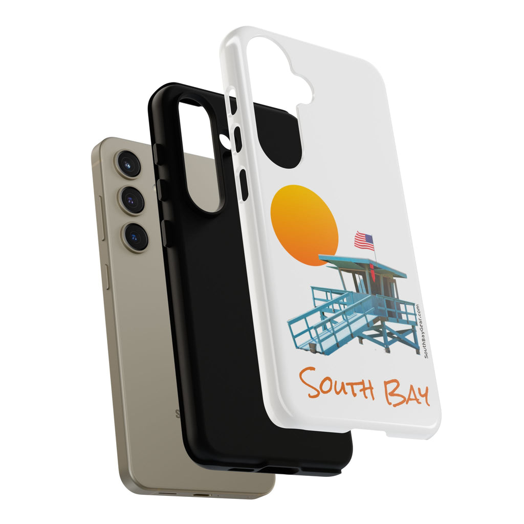South Bay Lifeguard Stand with American Flag Tough Phone Cases
