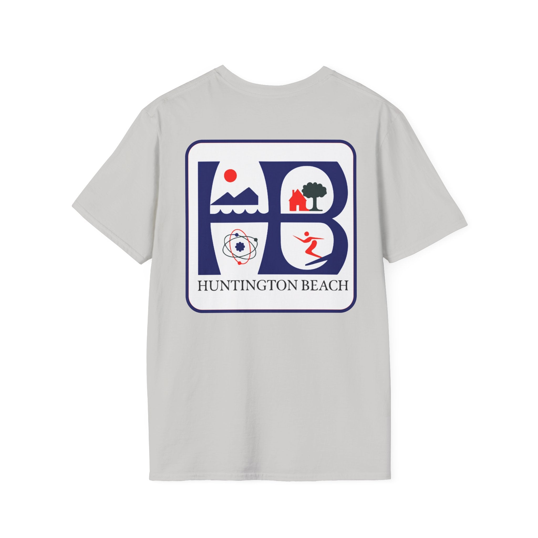 Huntington Beach Retro Logo T-Shirt — HB Surf & Sunset Tee (printed 3 side)