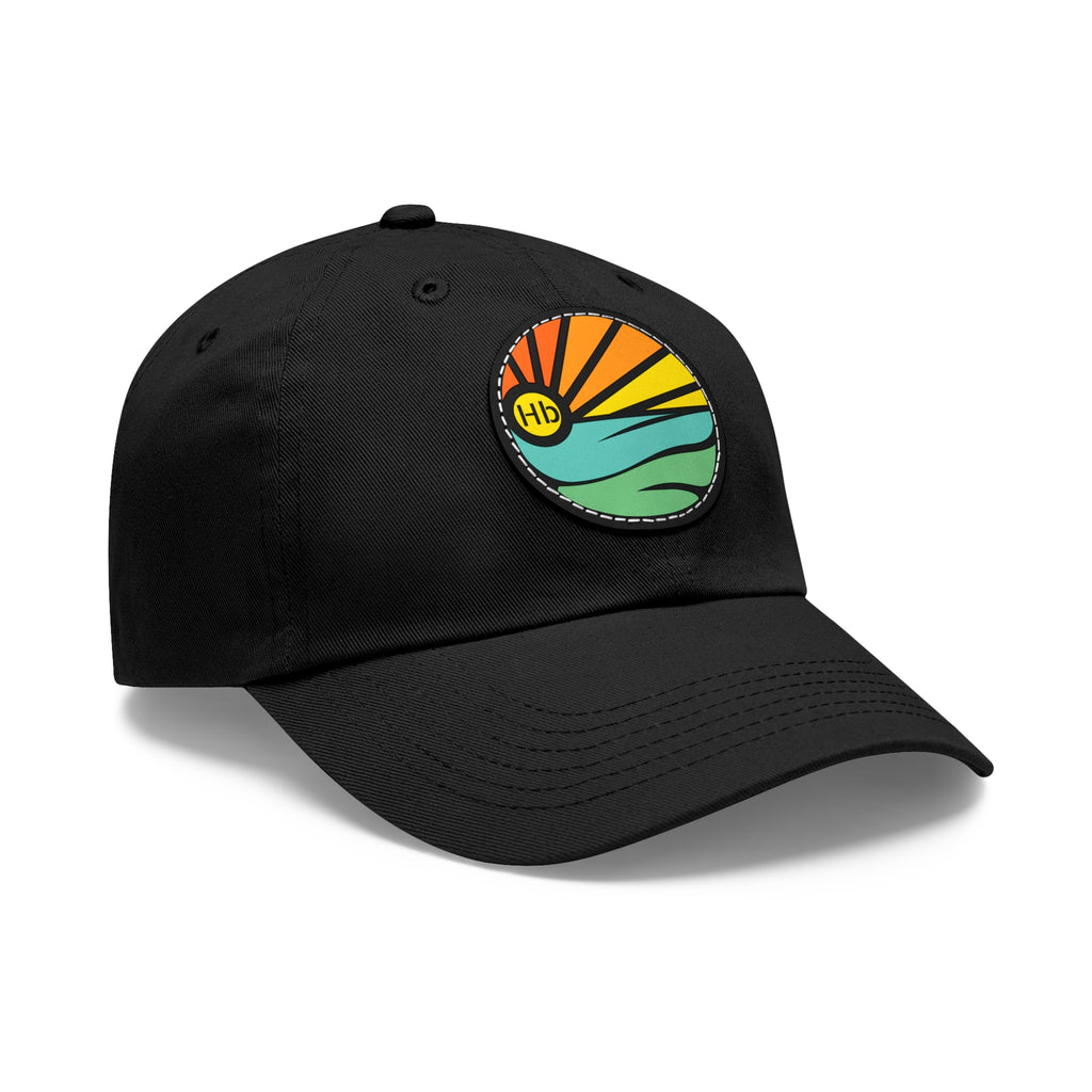 Hermosa Beach Sunset Wave Patch Hat | Mom and Dad Hat with Round Leather Patch #HermosaBeach