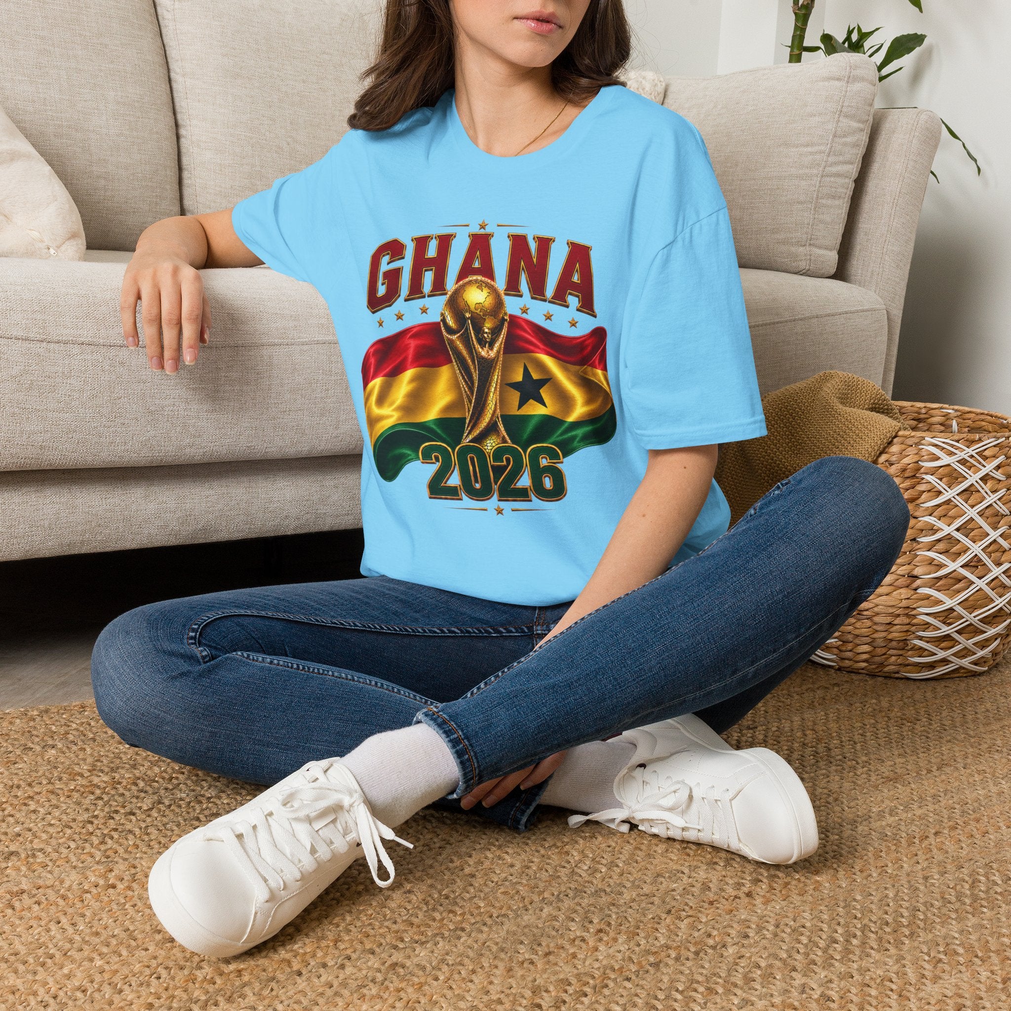 Ghana 2026 World Cup T-Shirt — Flag & Trophy Football Fan Tee