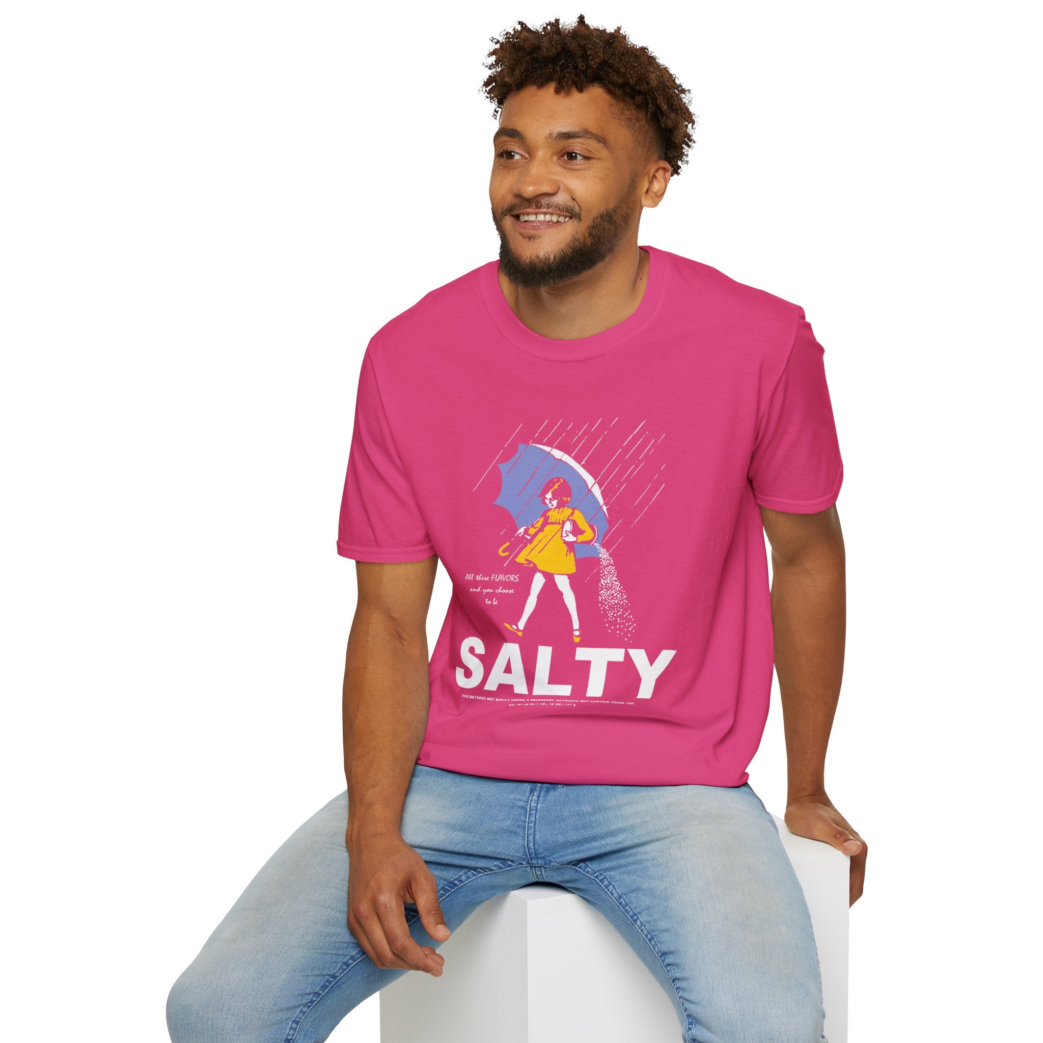 Salty Rainy Day Graphic T-Shirt — Girl with Umbrella Illustration