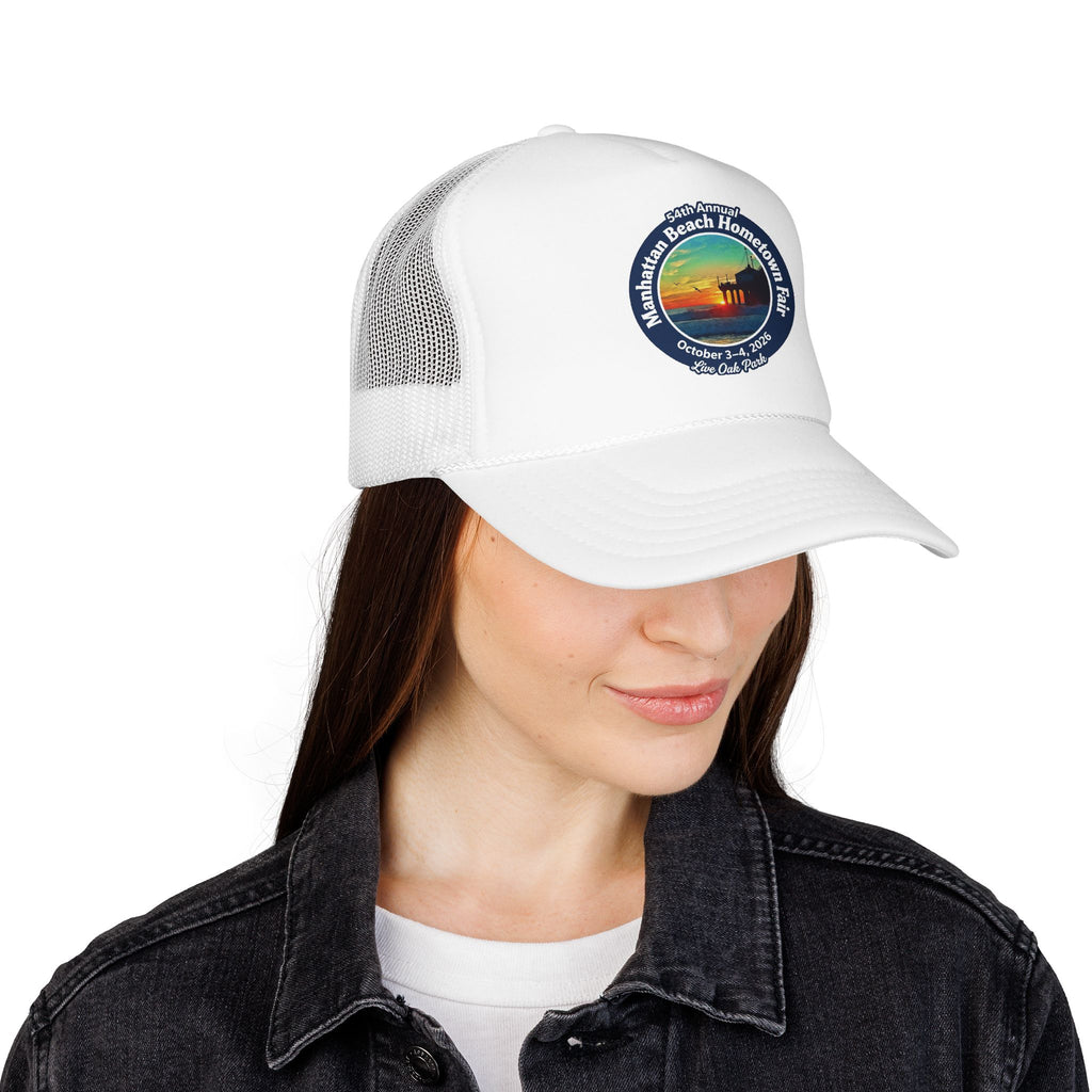 Trucker Hat — Manhattan Beach Hometown Fair Sunset Logo