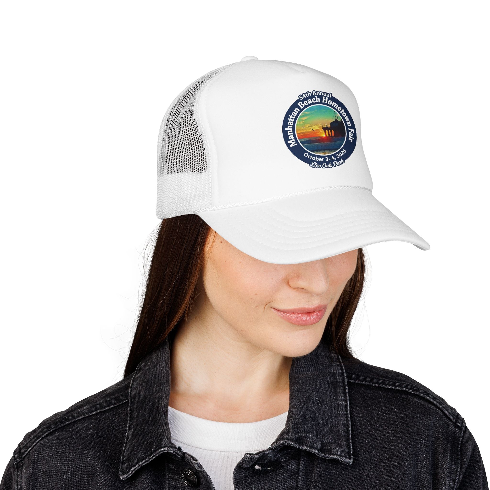 Trucker Hat — Manhattan Beach Hometown Fair Sunset Logo