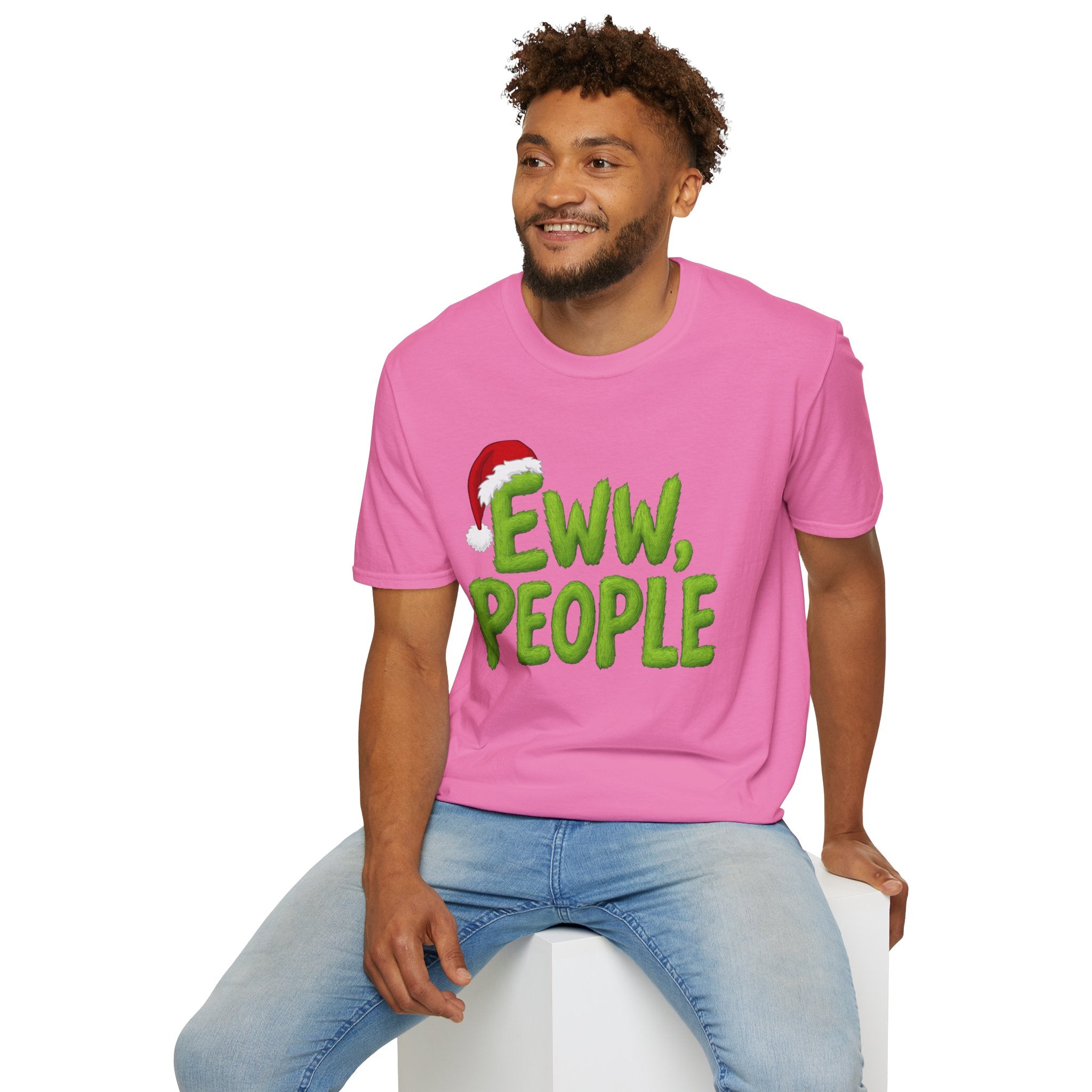 Eww, People T-Shirt | Funny Grinchy Santa Hat Holiday Tee