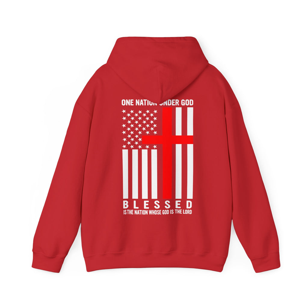 One Nation Under GOD - Printed Both Sides Unisex Heavy Blend Hooded Sweatshirt